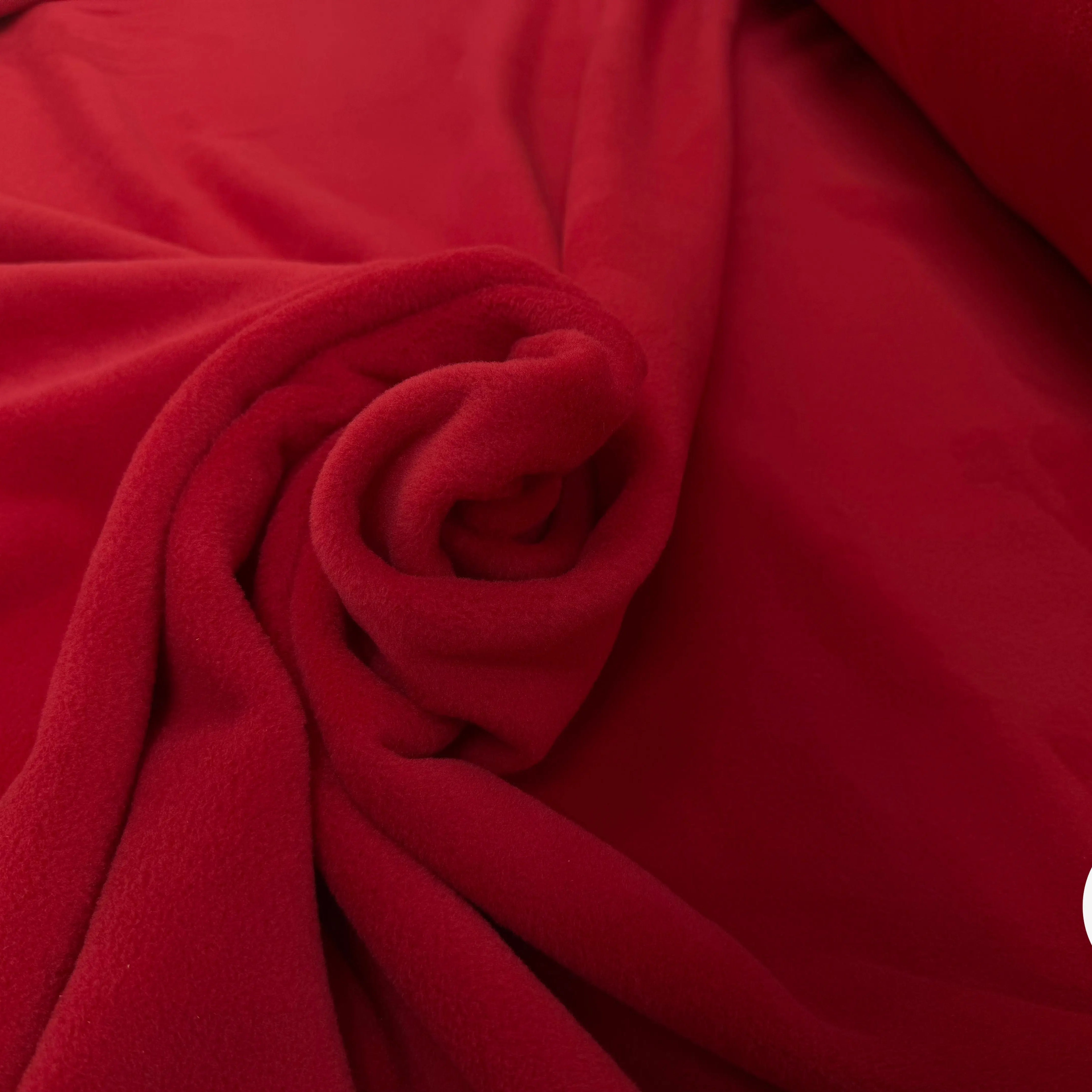 POLAIRE ROUGE VIF UNI ÉPAIS DOUBLE FACE - My Little Coupon