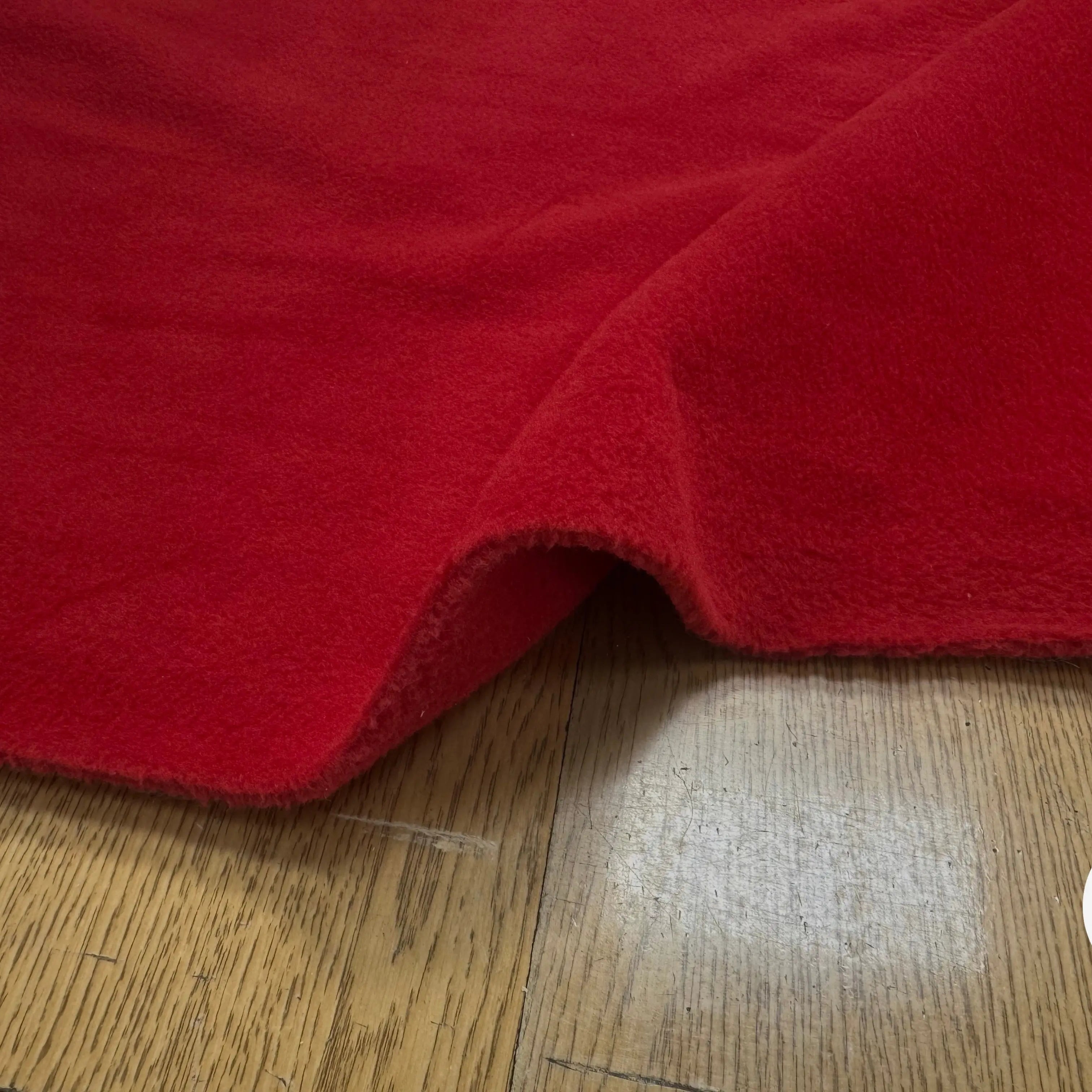 POLAIRE ROUGE VIF UNI ÉPAIS DOUBLE FACE - My Little Coupon