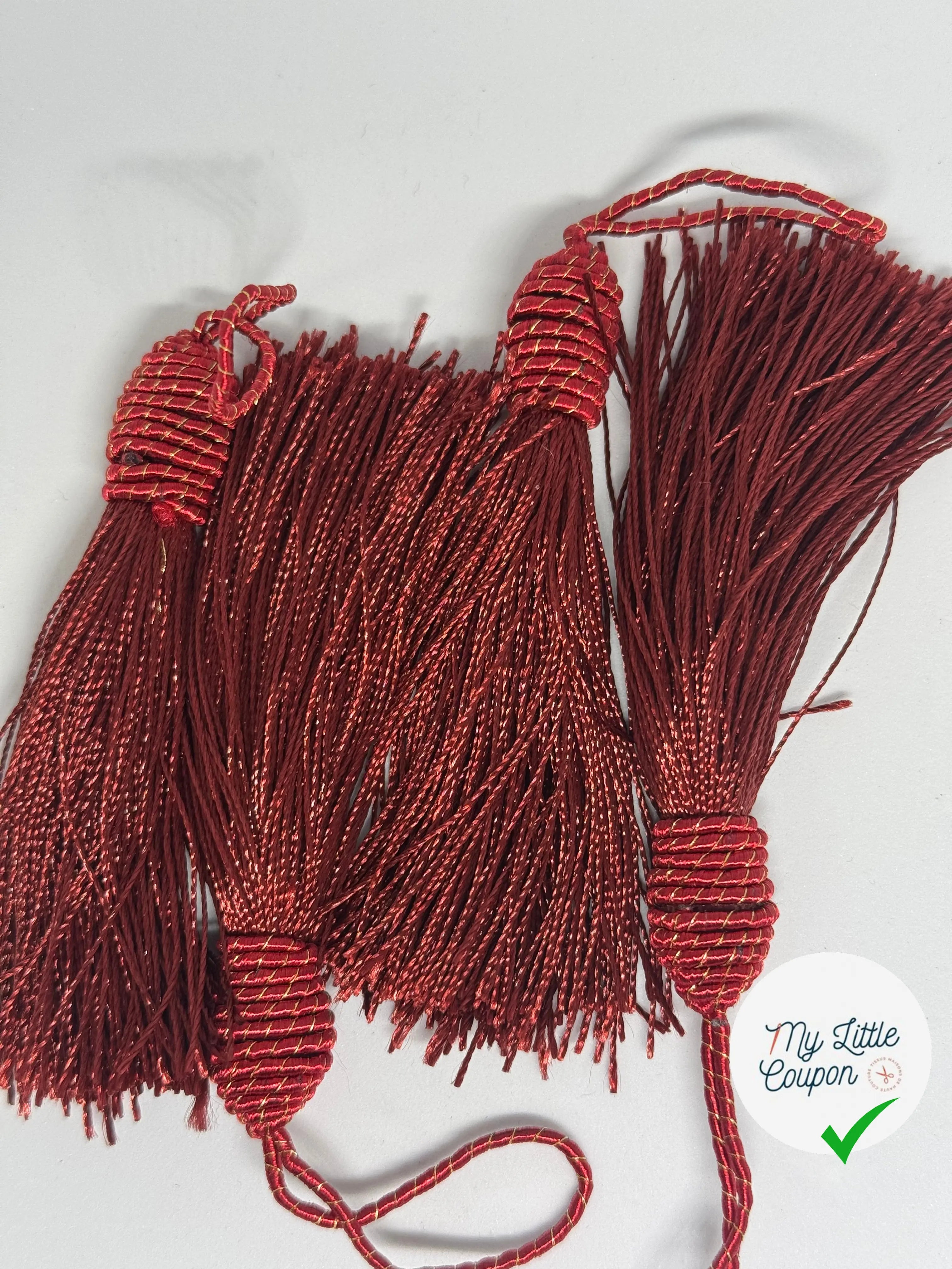 POMPON BORDEAUX TÊTE RONDE FIL DORÉ - My Little Coupon