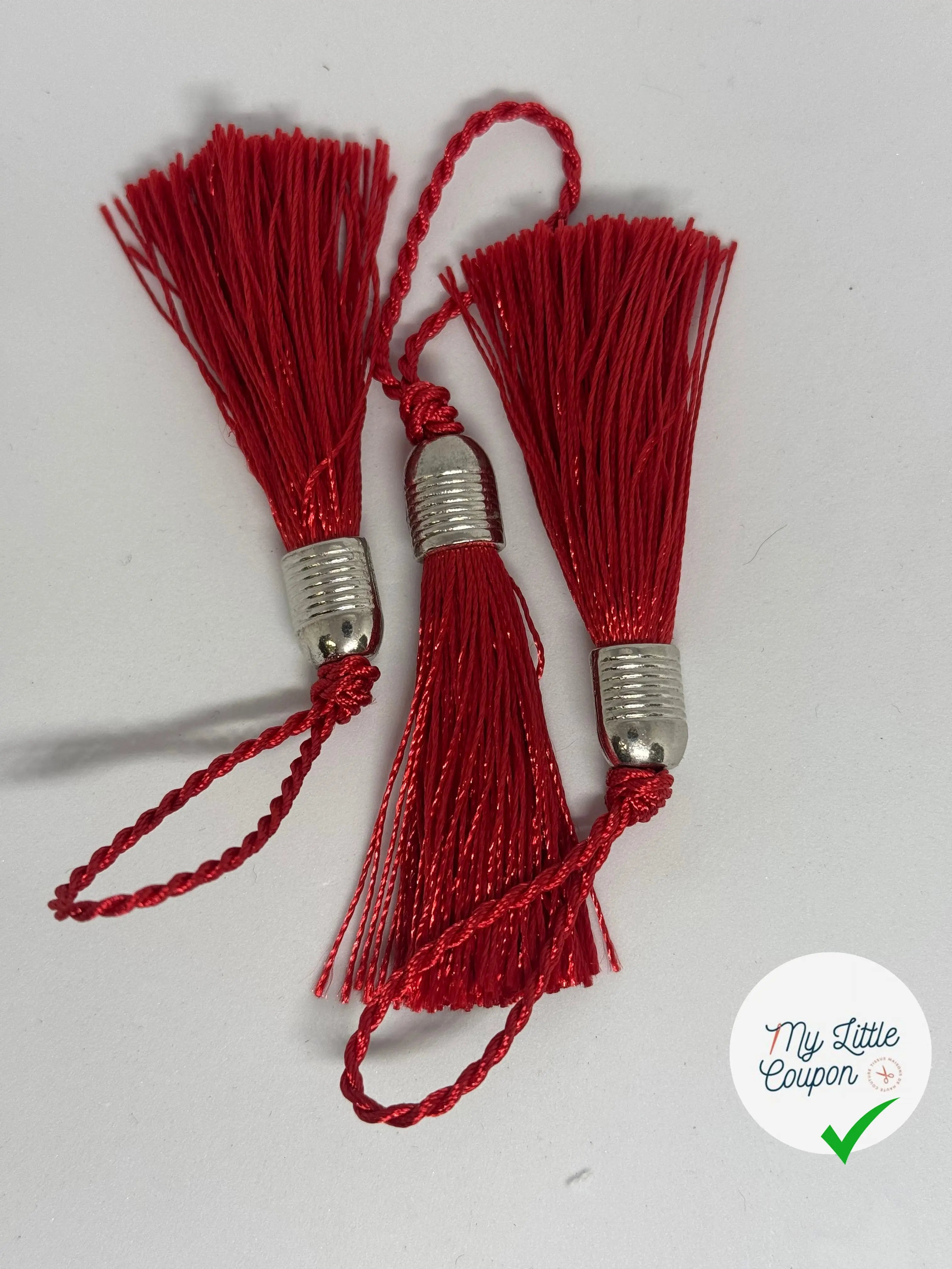 POMPON ROUGE À TÊTE MÉTAL ARGENTÉ - My Little Coupon