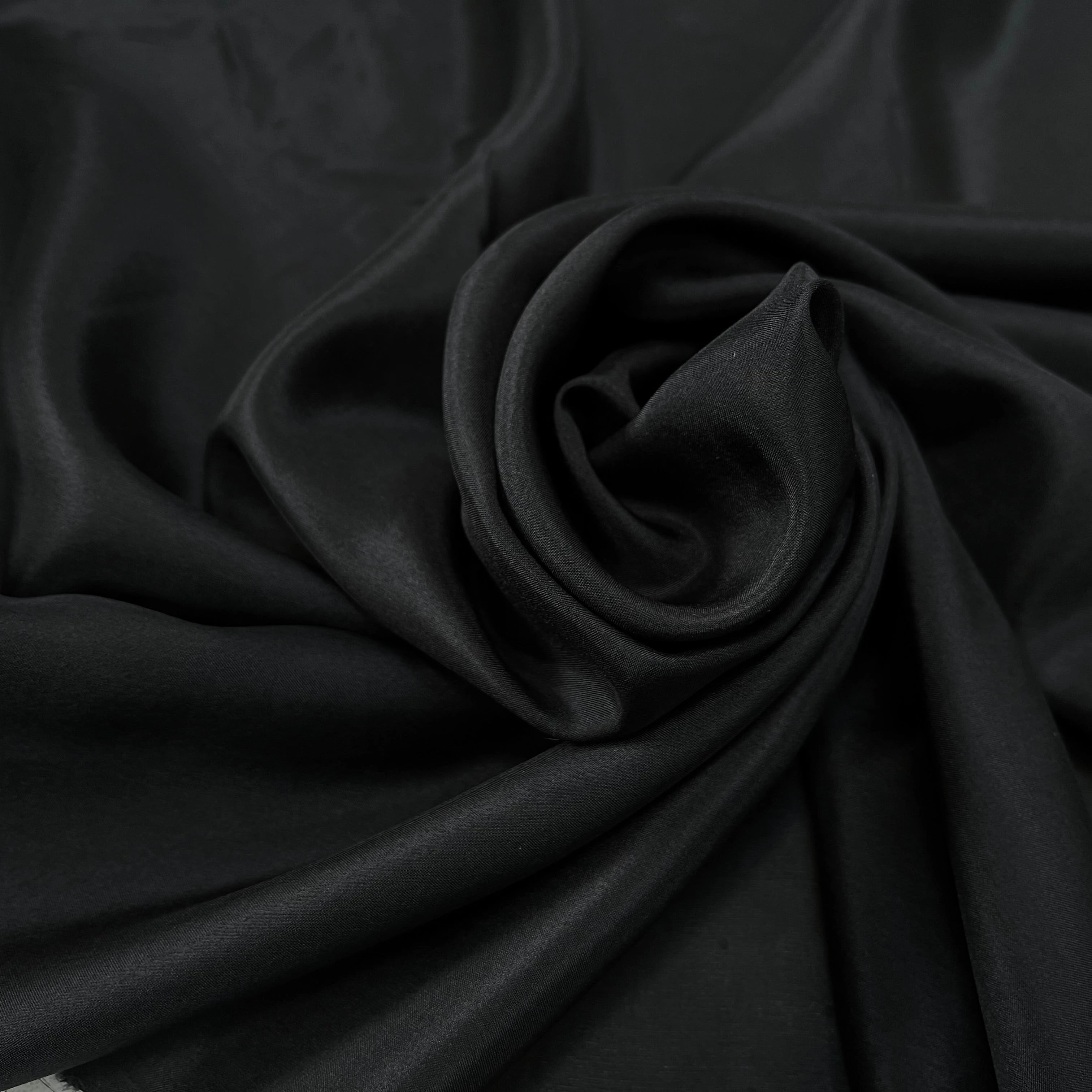 PONGÉ DE SOIE MARINE NOIR - My Little Coupon