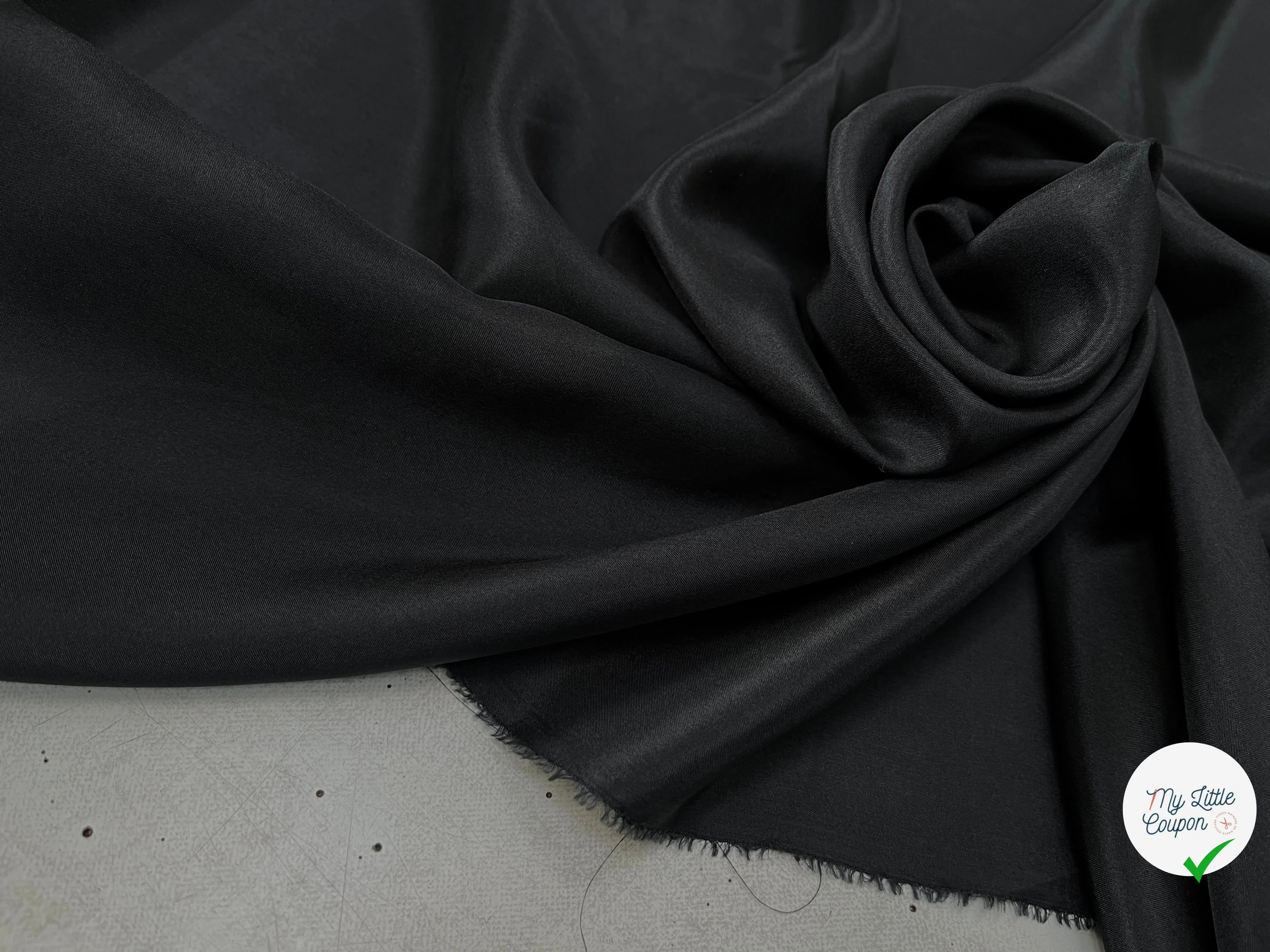 PONGÉ DE SOIE MARINE NOIR - My Little Coupon