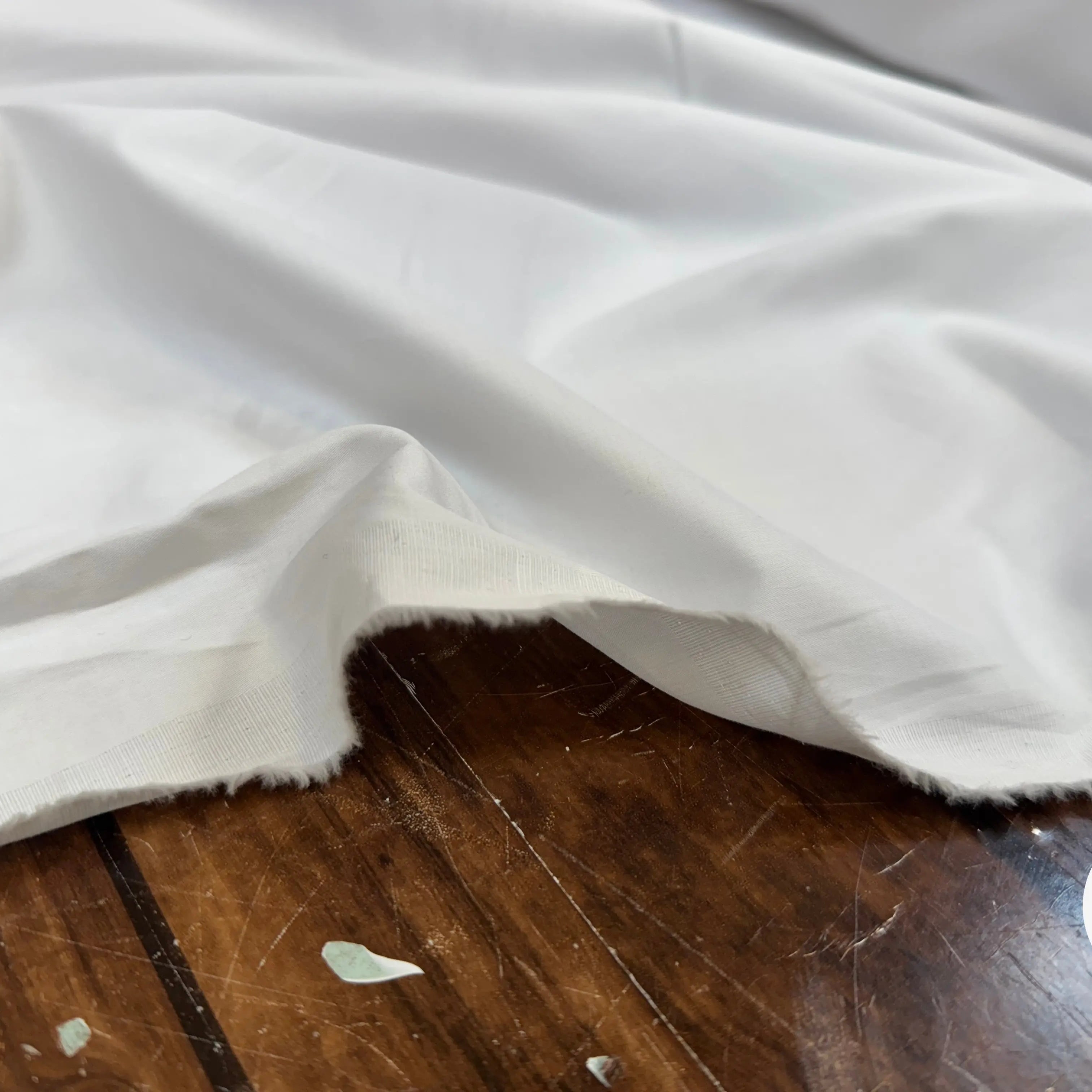 POPELINE BLANCHE SIMPLE EFFET PEAU DE PECHE - My Little Coupon