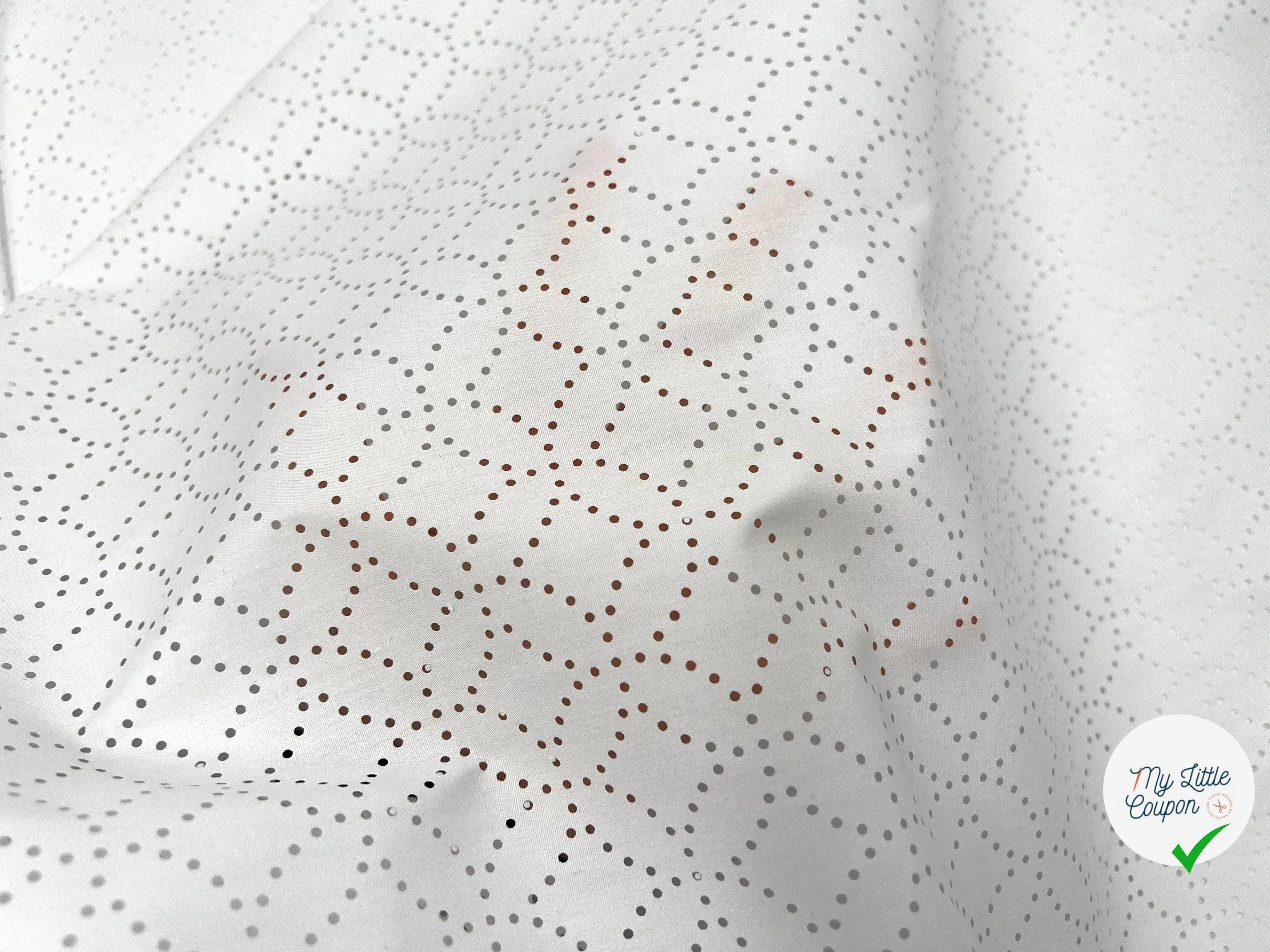 POPELINE BRODÉE CERCLES MABI OUVES - My Little Coupon - tissu - coudre