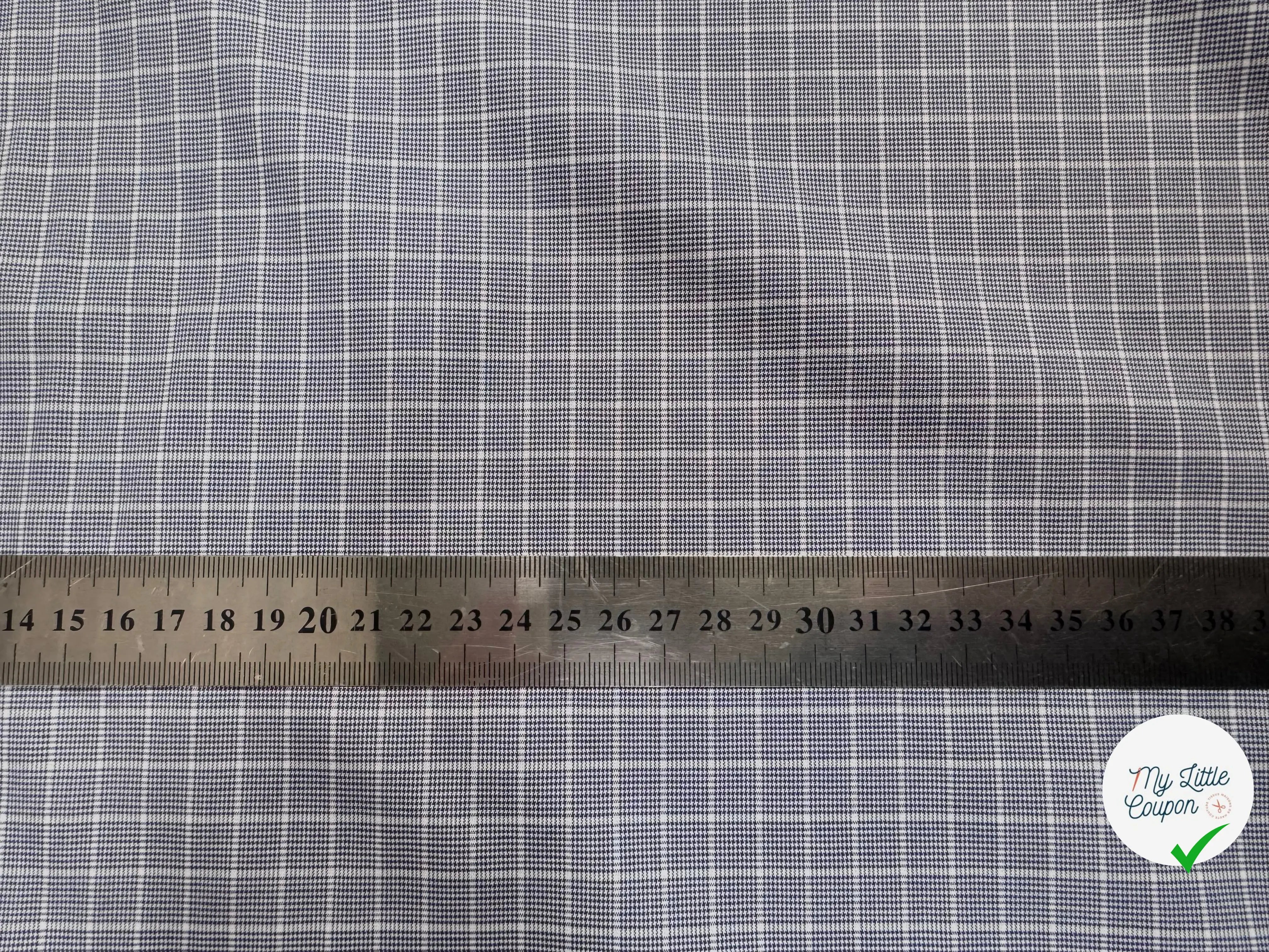 POPELINE CARREAUX MARINE ET BLEU CIEL - My Little Coupon