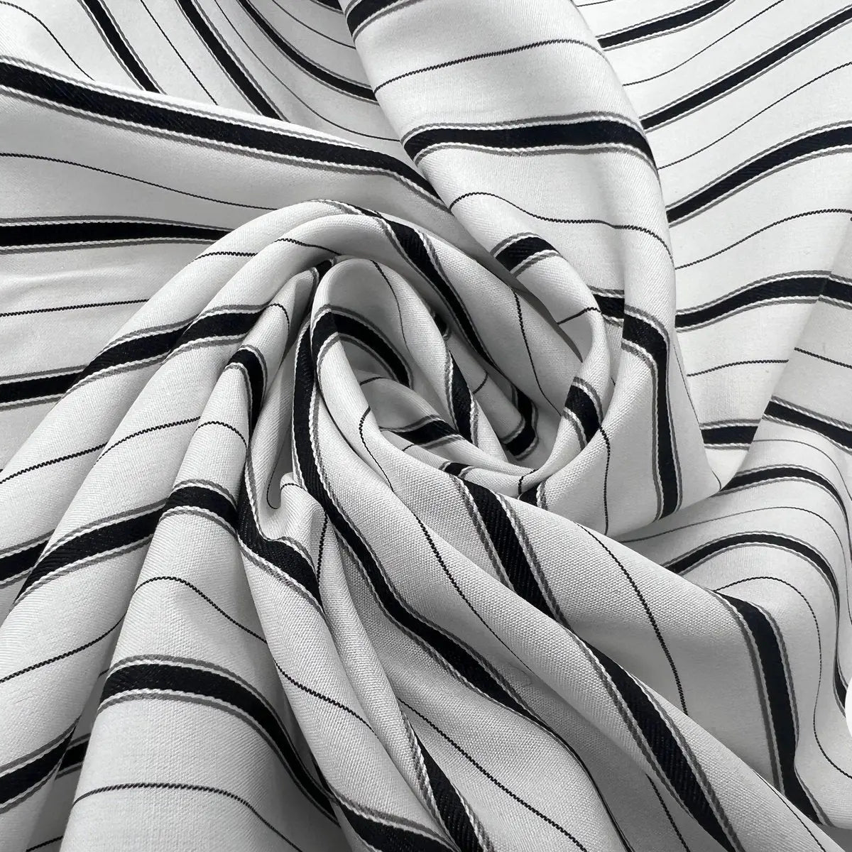 TISSU CHEMISE TISSÉ TEINT BLACK WHITE RAYURES SERTIES - My Little Coupon - tissu - coudre