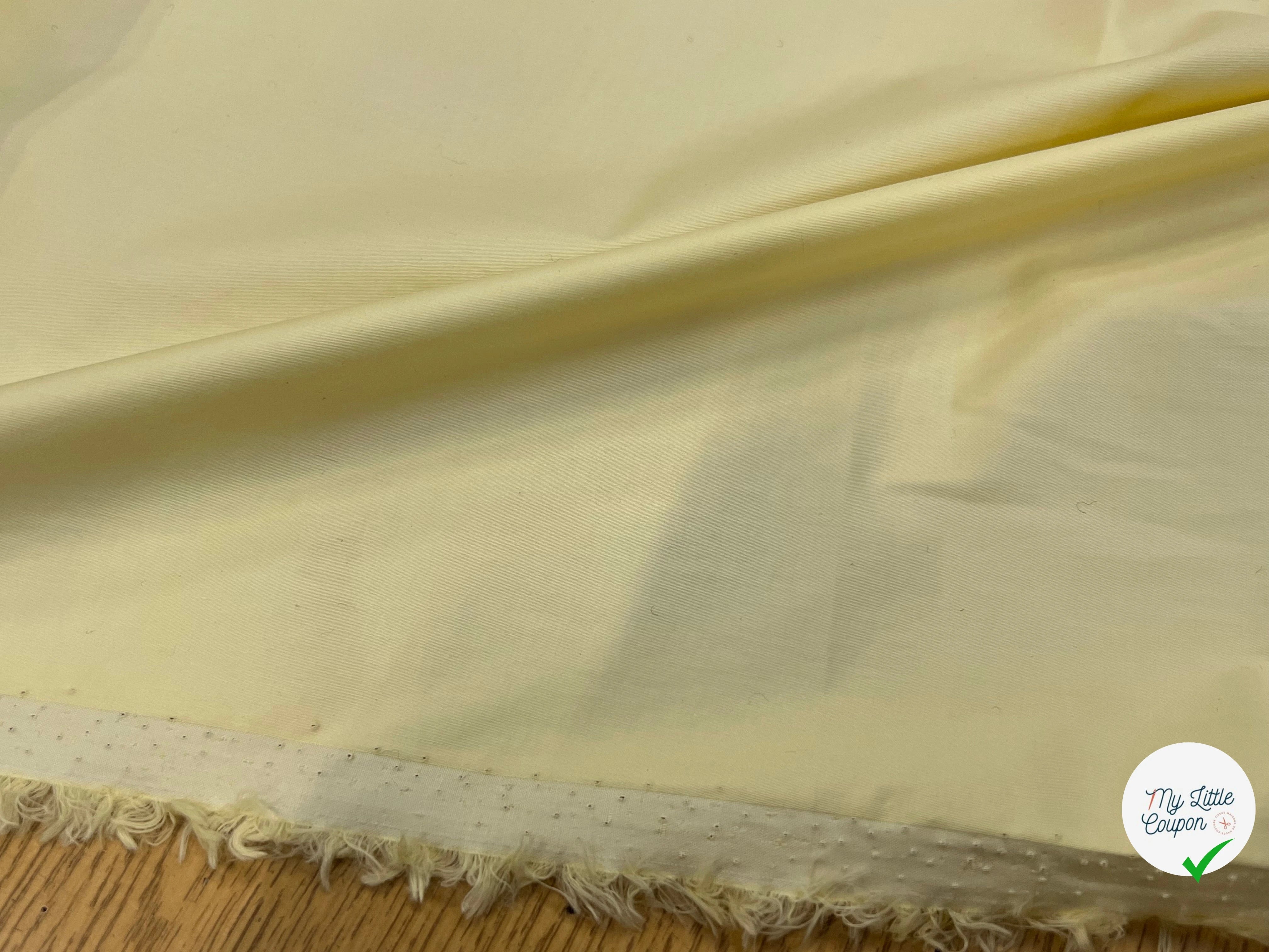 POPELINE COTON JAUNE VANILLE SUPERBE EFFET CRAQUANT 100% COTON - My Little Coupon