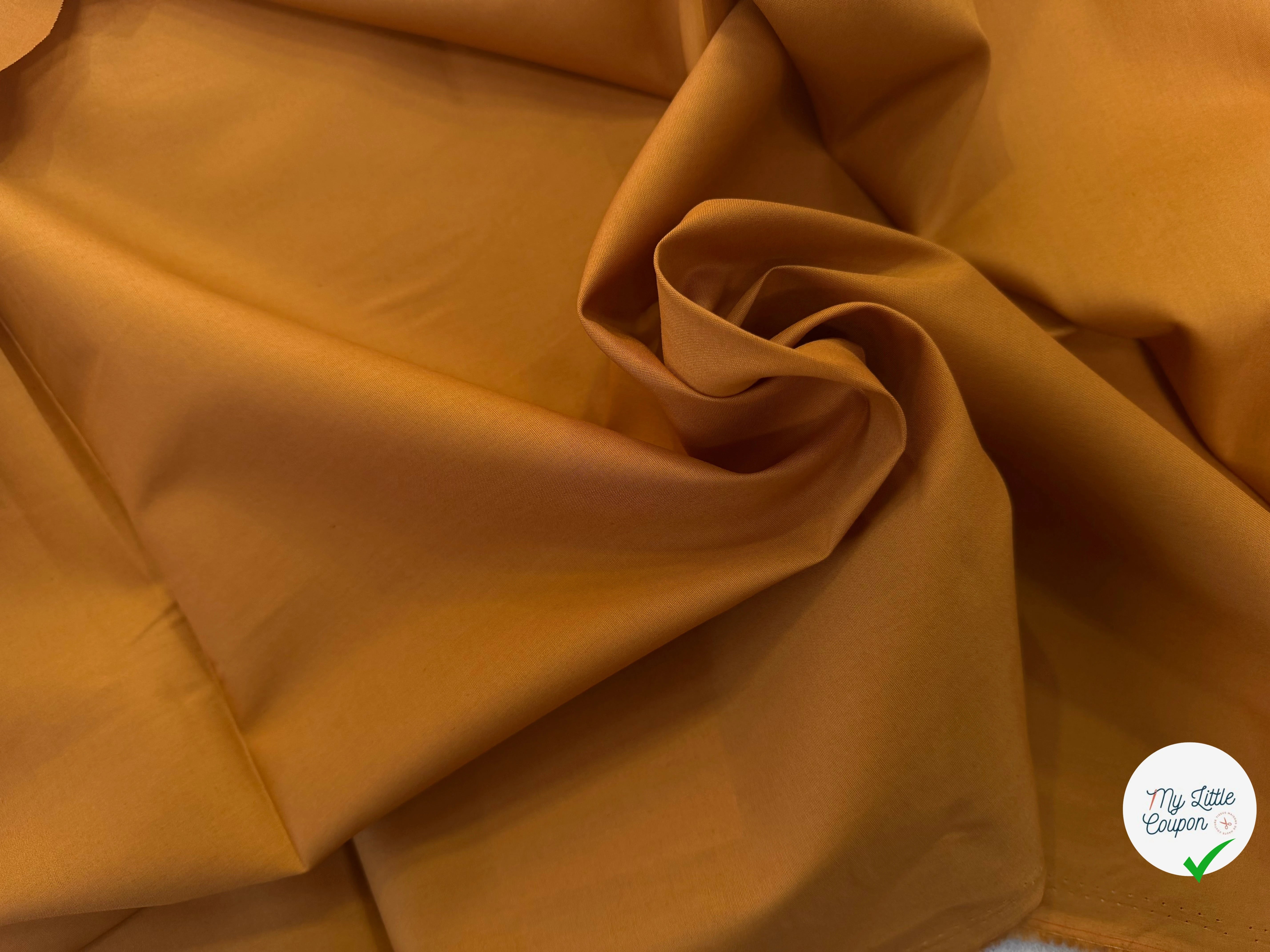 POPELINE COTON OCRE LAIZE 150 - My Little Coupon