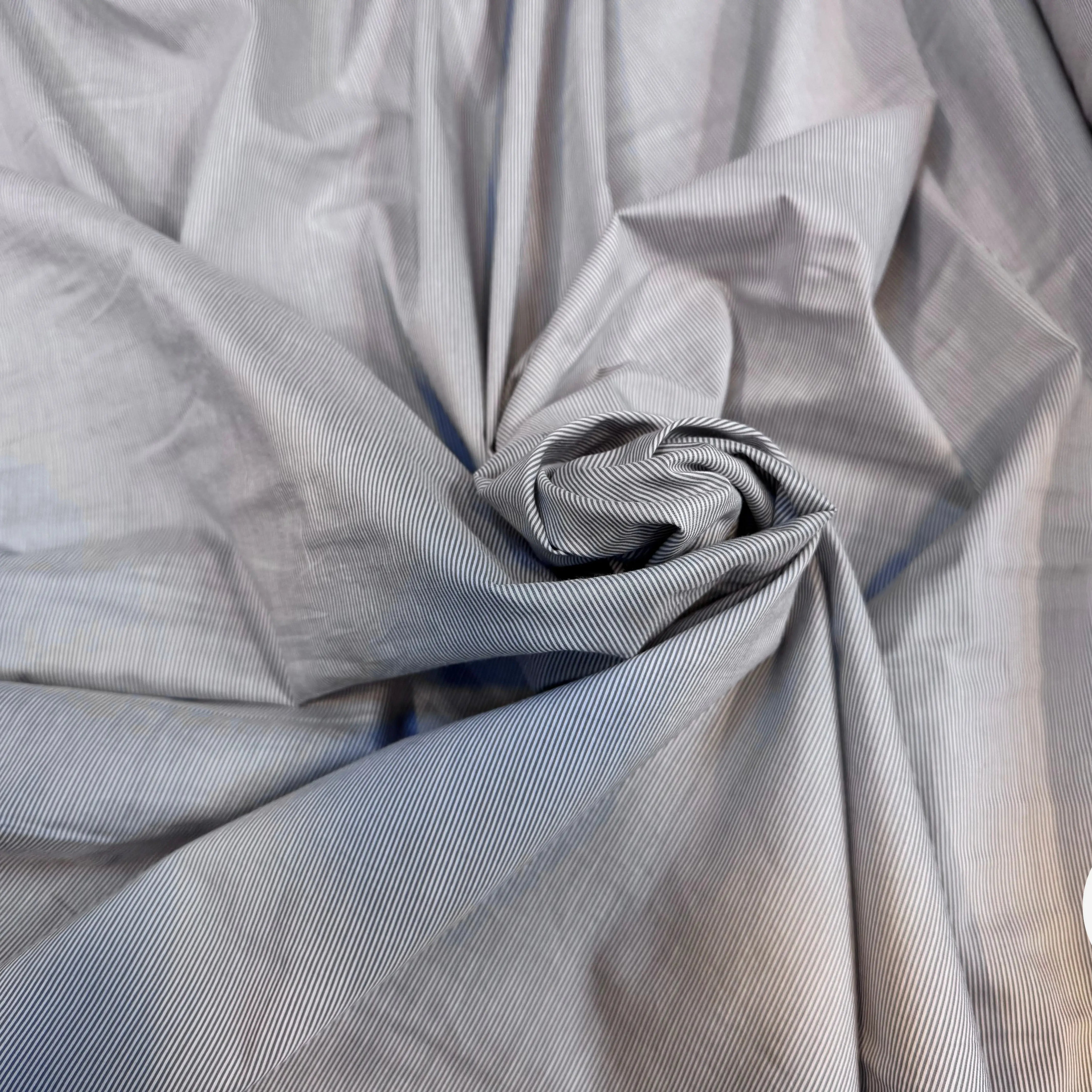 POPELINE COTON RAYURES BLANCHES ET GRISES - My Little Coupon