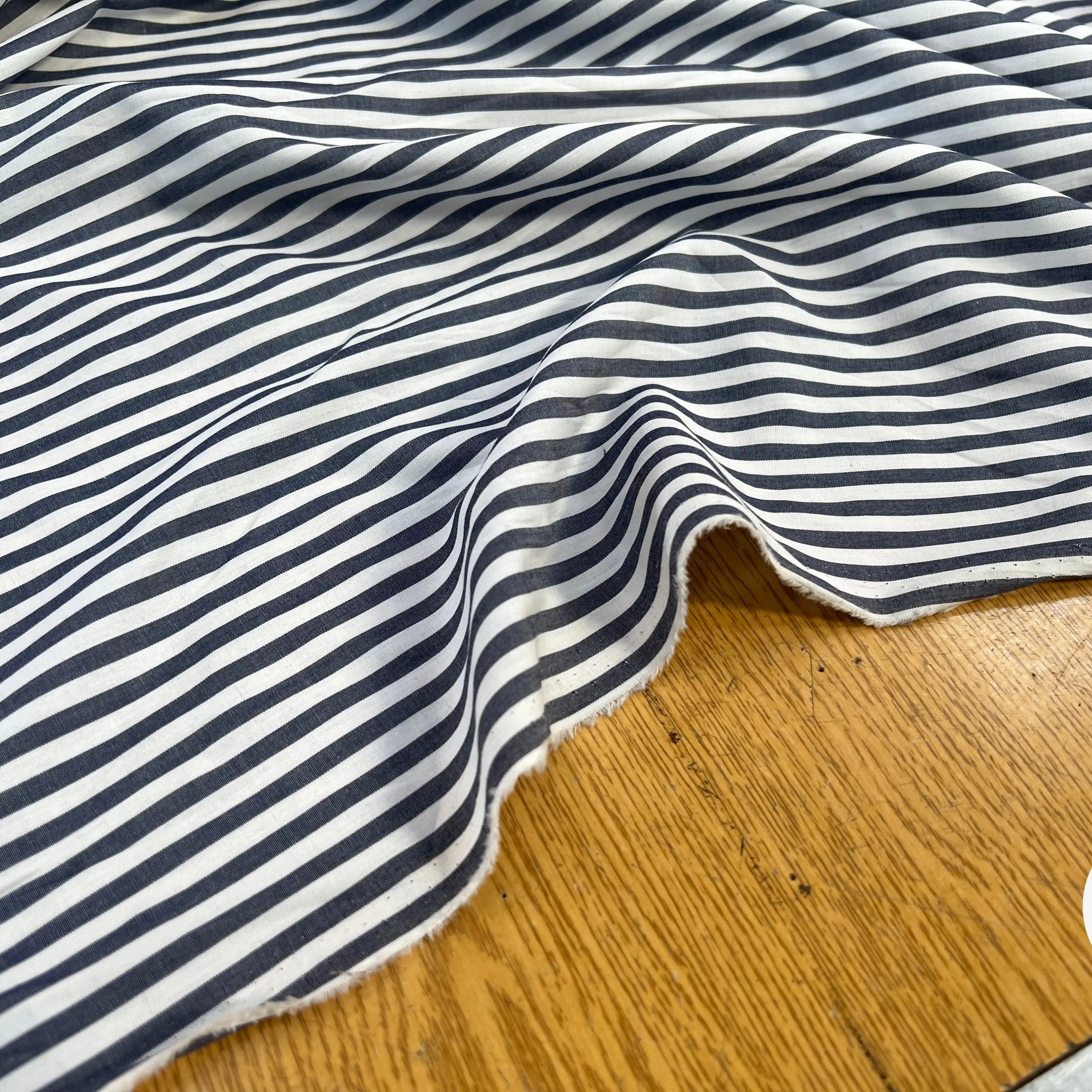 POPELINE COTON RAYURES GRIS BLEU & BLANC - My Little Coupon