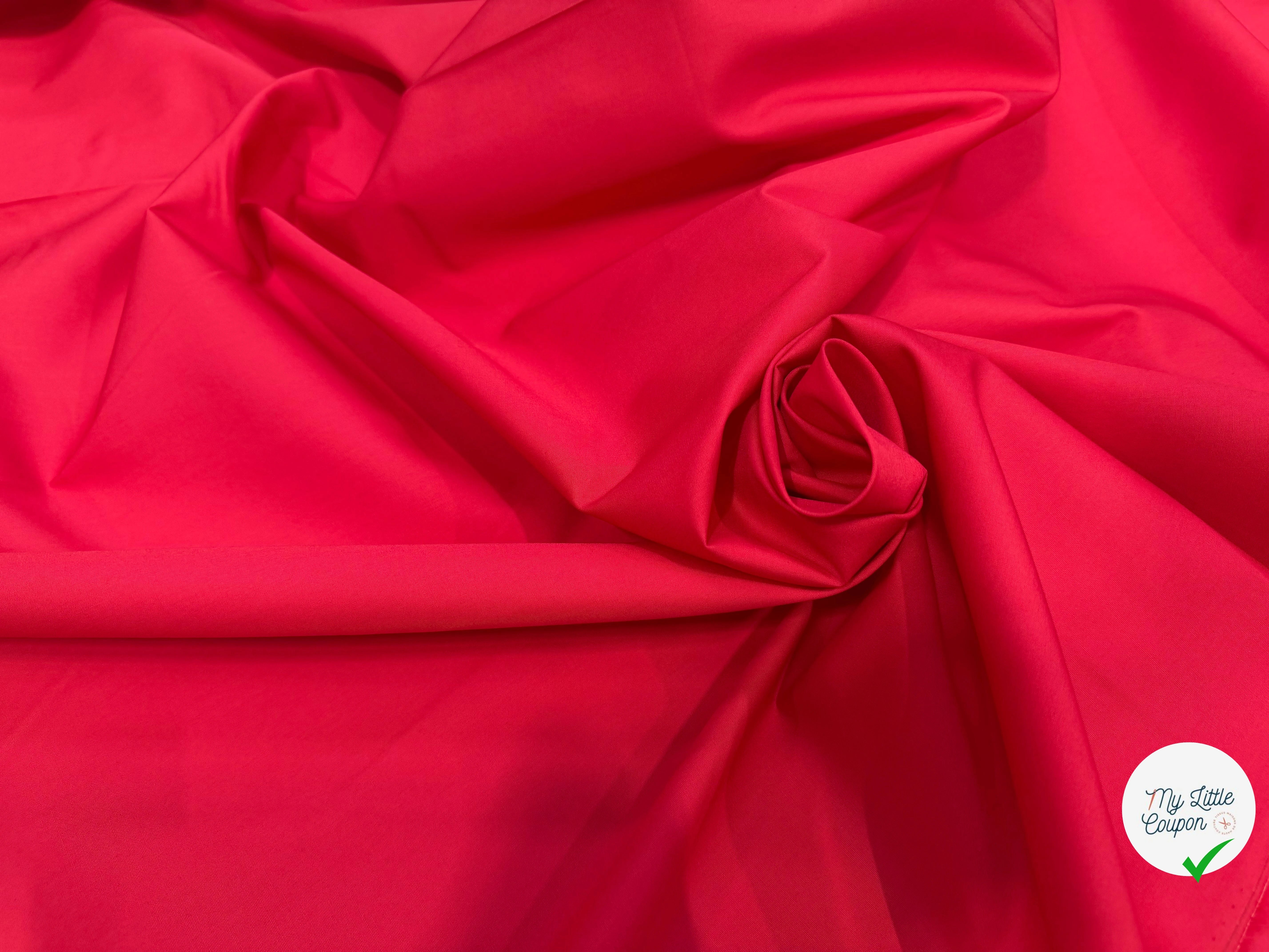 POPELINE COTON ROUGE LAIZE 150 - My Little Coupon