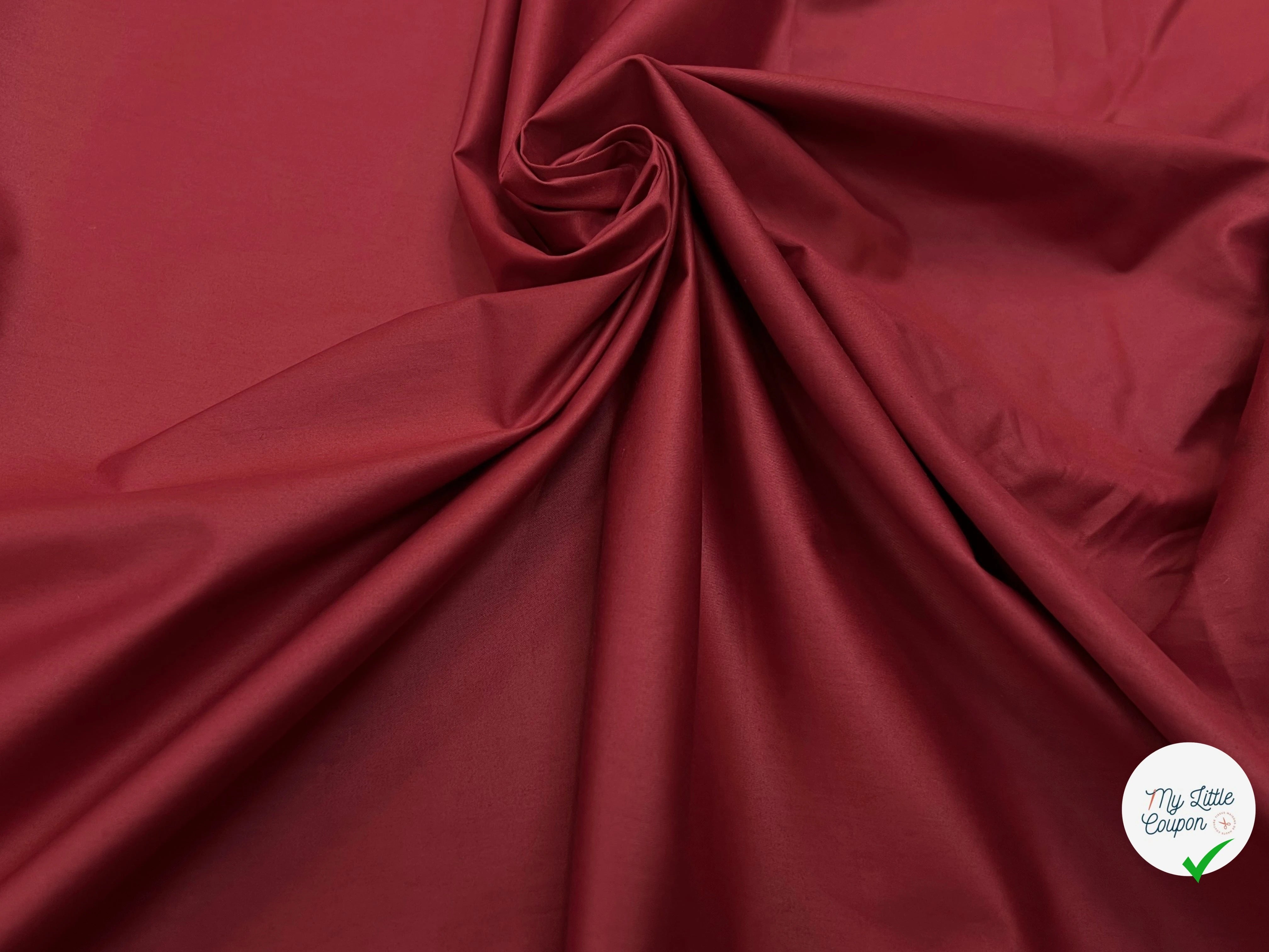 POPELINE COTON SATINÉE COTON BUNNY ROUGE SUPERBE ÉFFET CRAQUANT 100% COTON - My Little Coupon