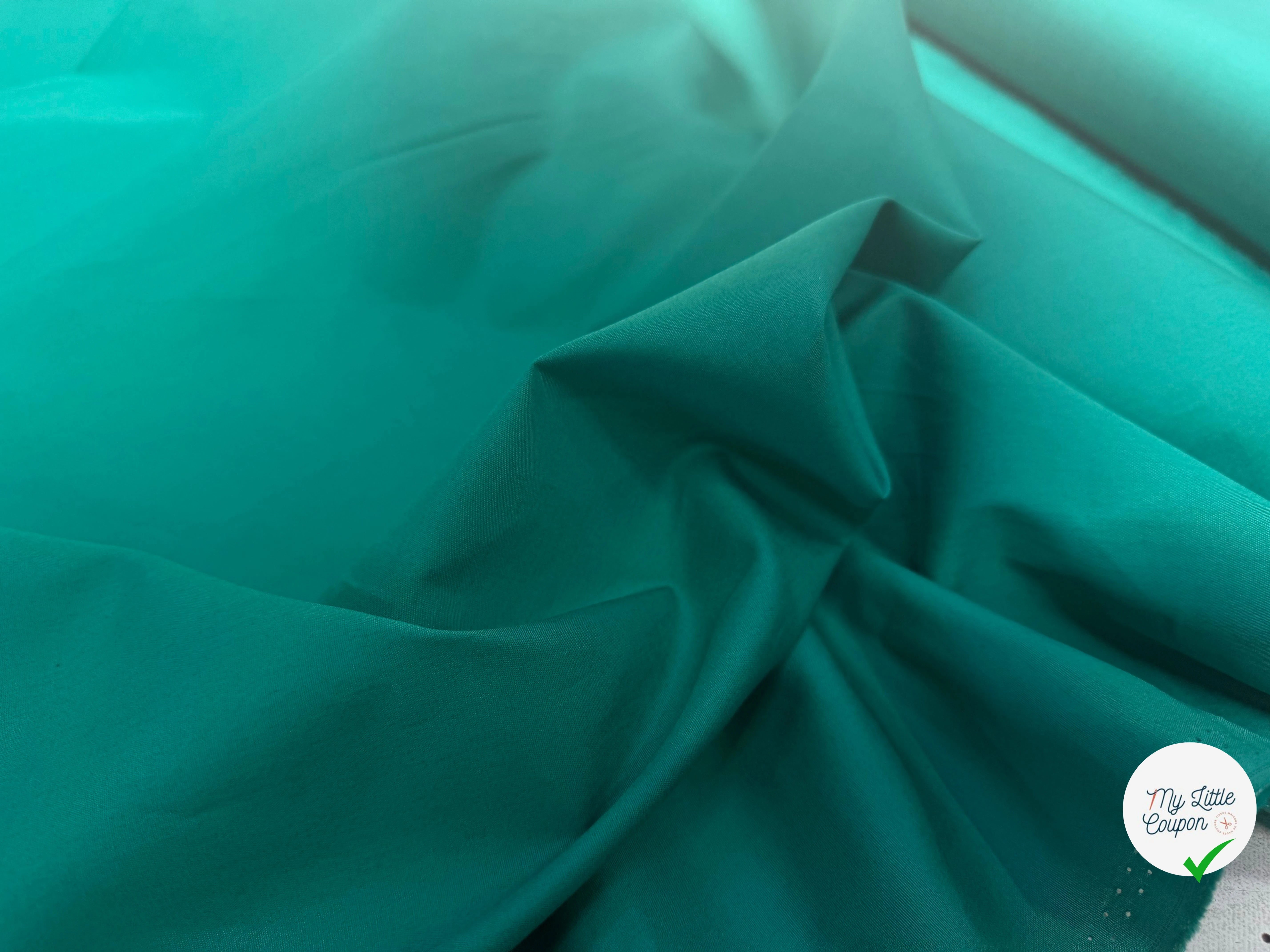 POPELINE COTON VERT LAIZE 150 - My Little Coupon