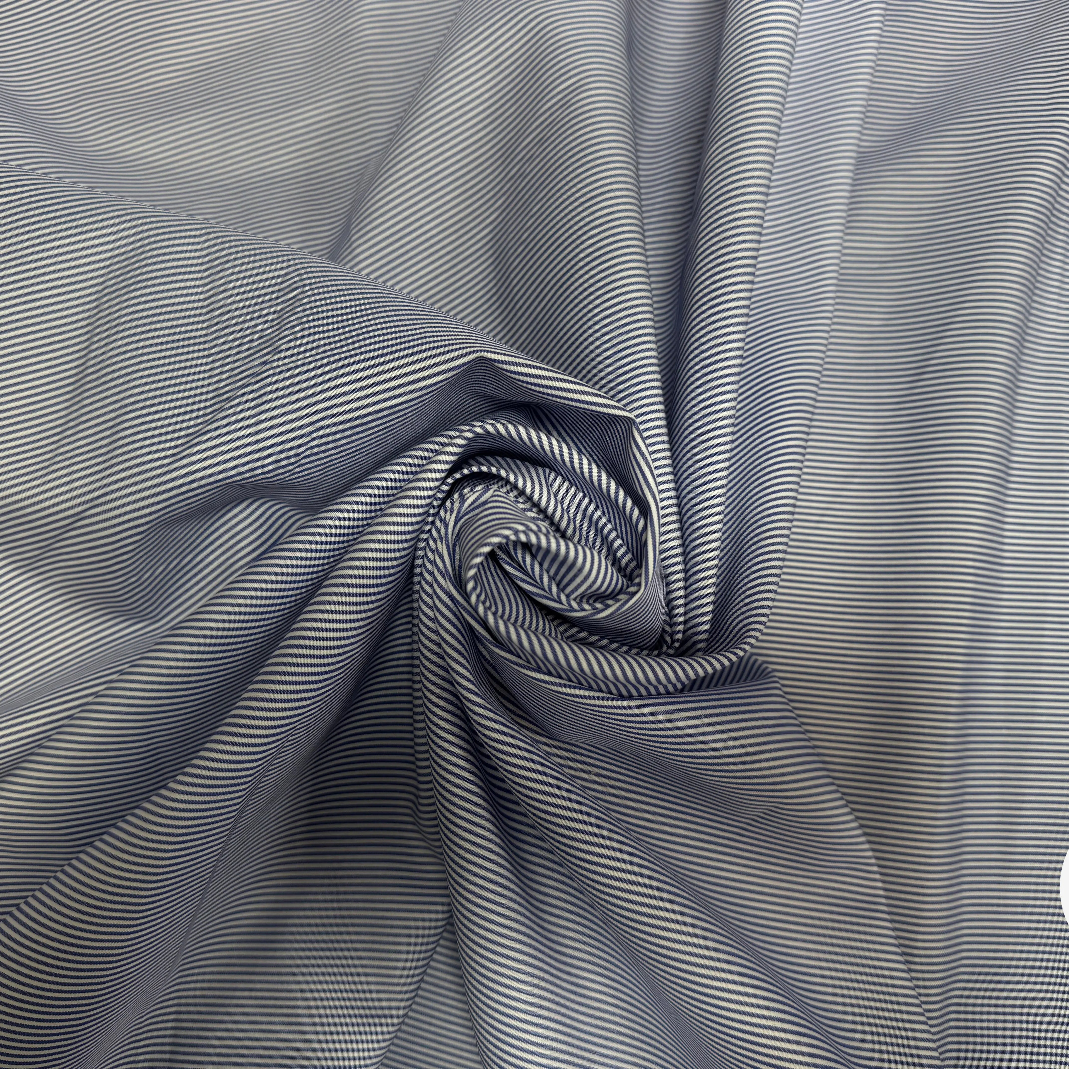 POPELINE DE COTON 100% COTON À RAYURES BLEU MARINE ET BLANC - My Little Coupon