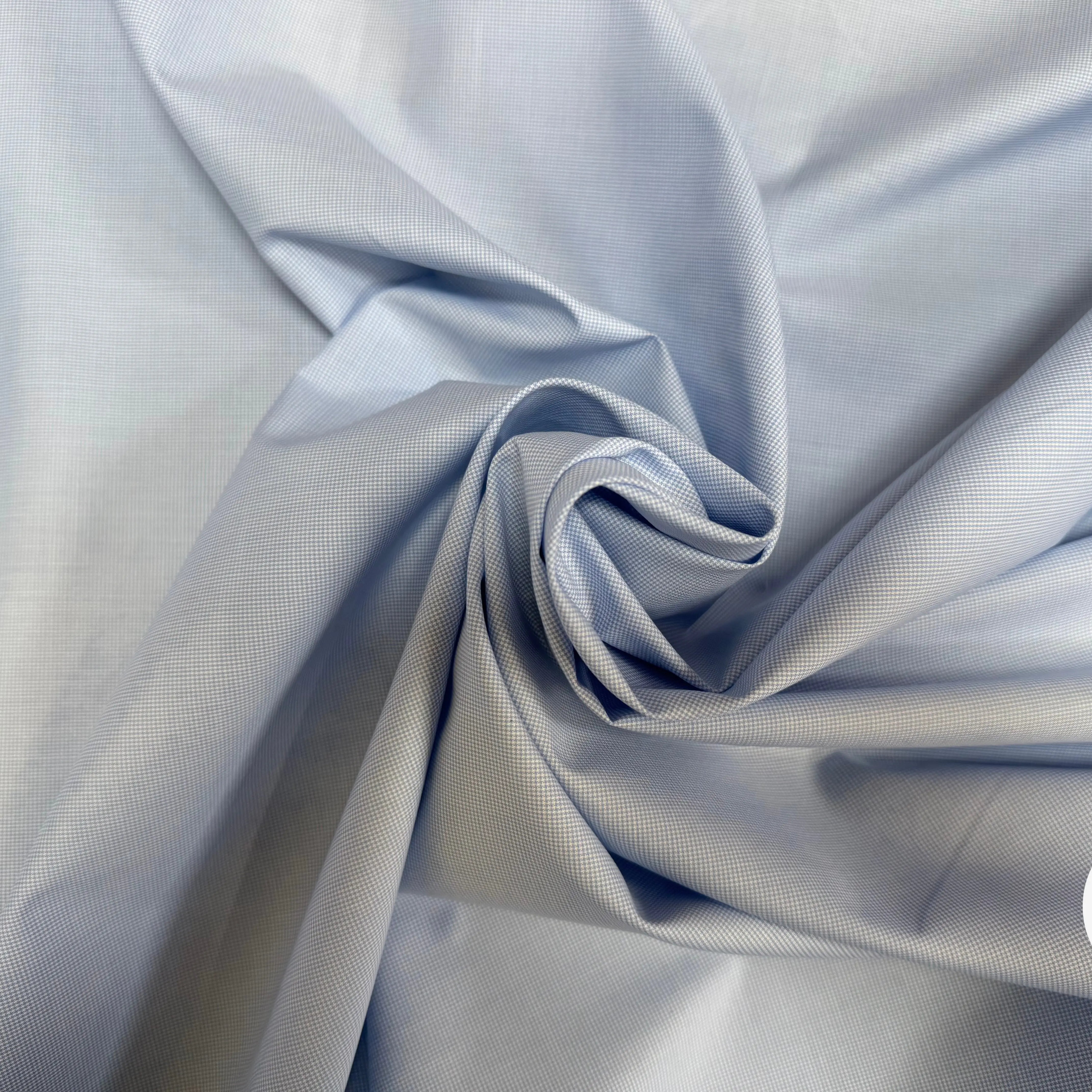 POPELINE DE COTON 100% COTON MOTIFS MINI PIED DE POULE BLEU ET BLANC - My Little Coupon