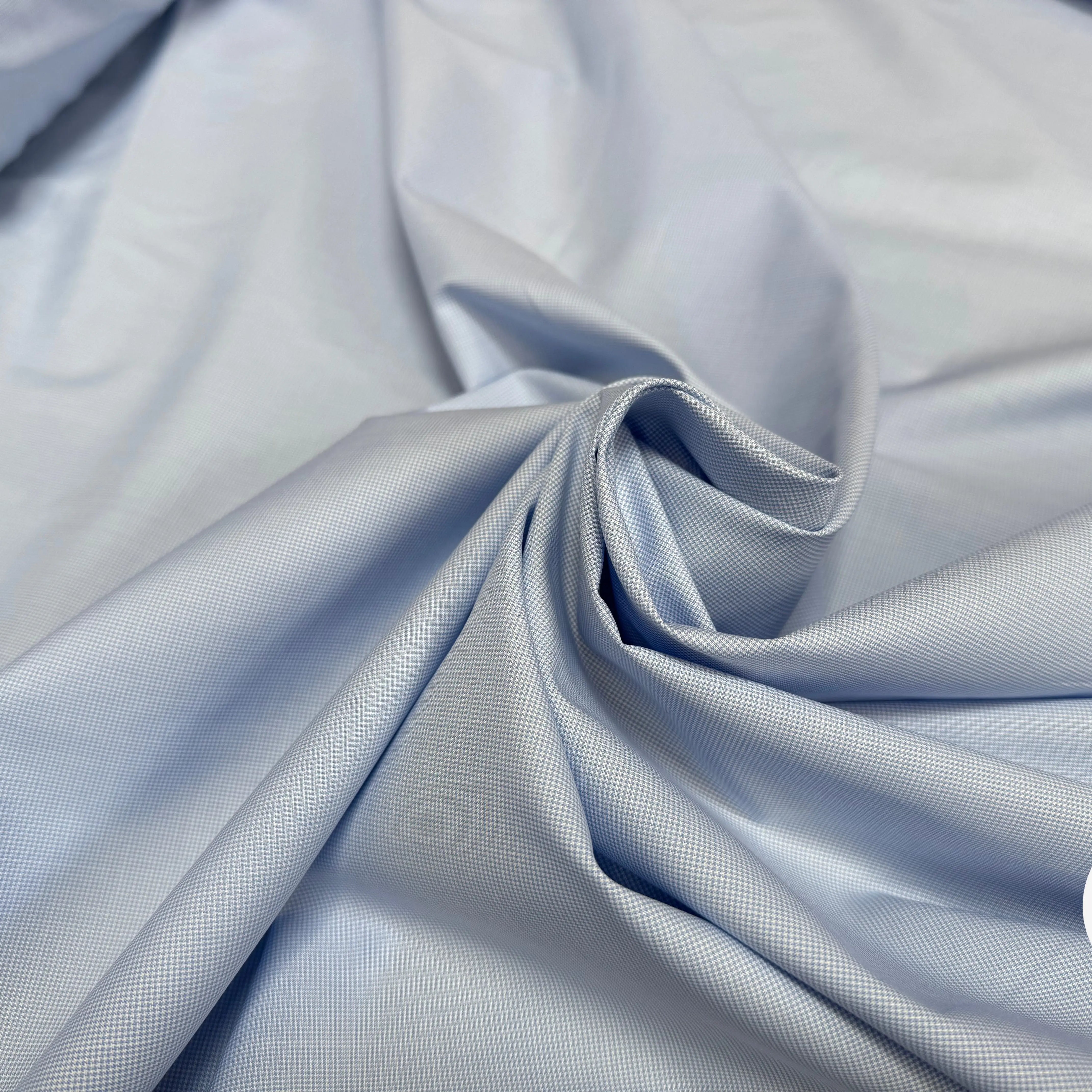 POPELINE DE COTON 100% COTON MOTIFS MINI PIED DE POULE BLEU ET BLANC - My Little Coupon