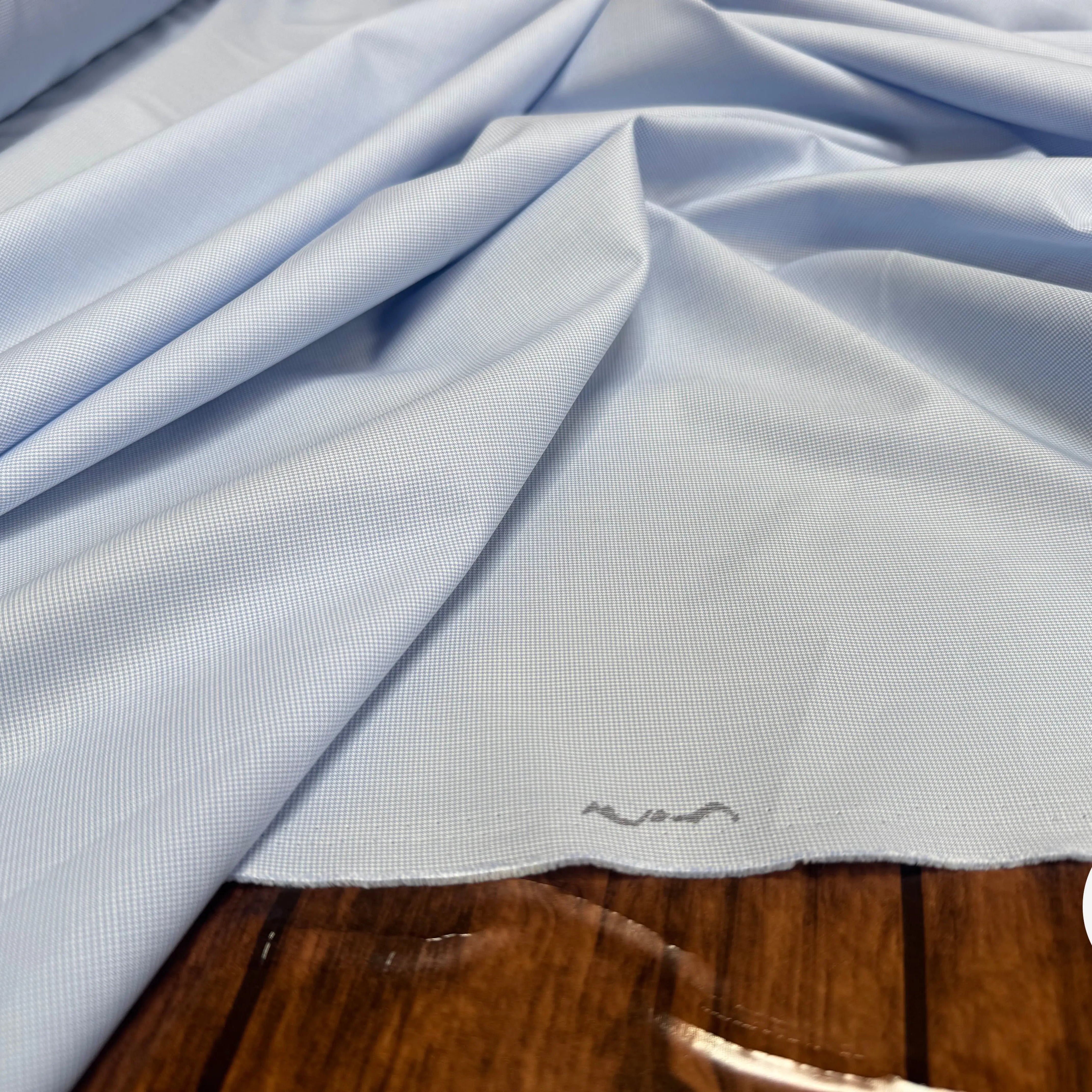 POPELINE DE COTON 100% COTON MOTIFS MINI PIED DE POULE BLEU ET BLANC - My Little Coupon