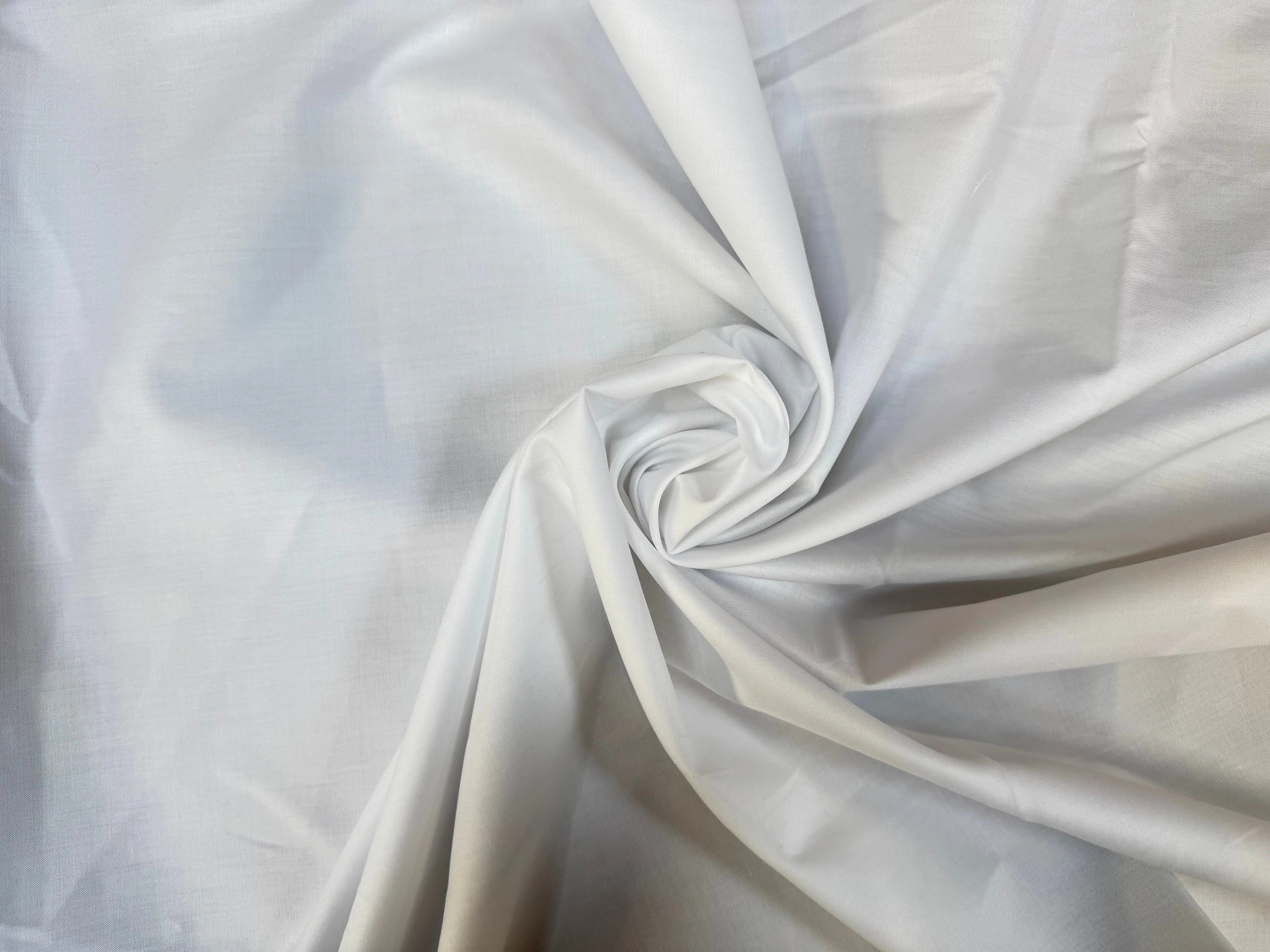 POPELINE DE COTON 100% COTON UNI BLANC - My Little Coupon