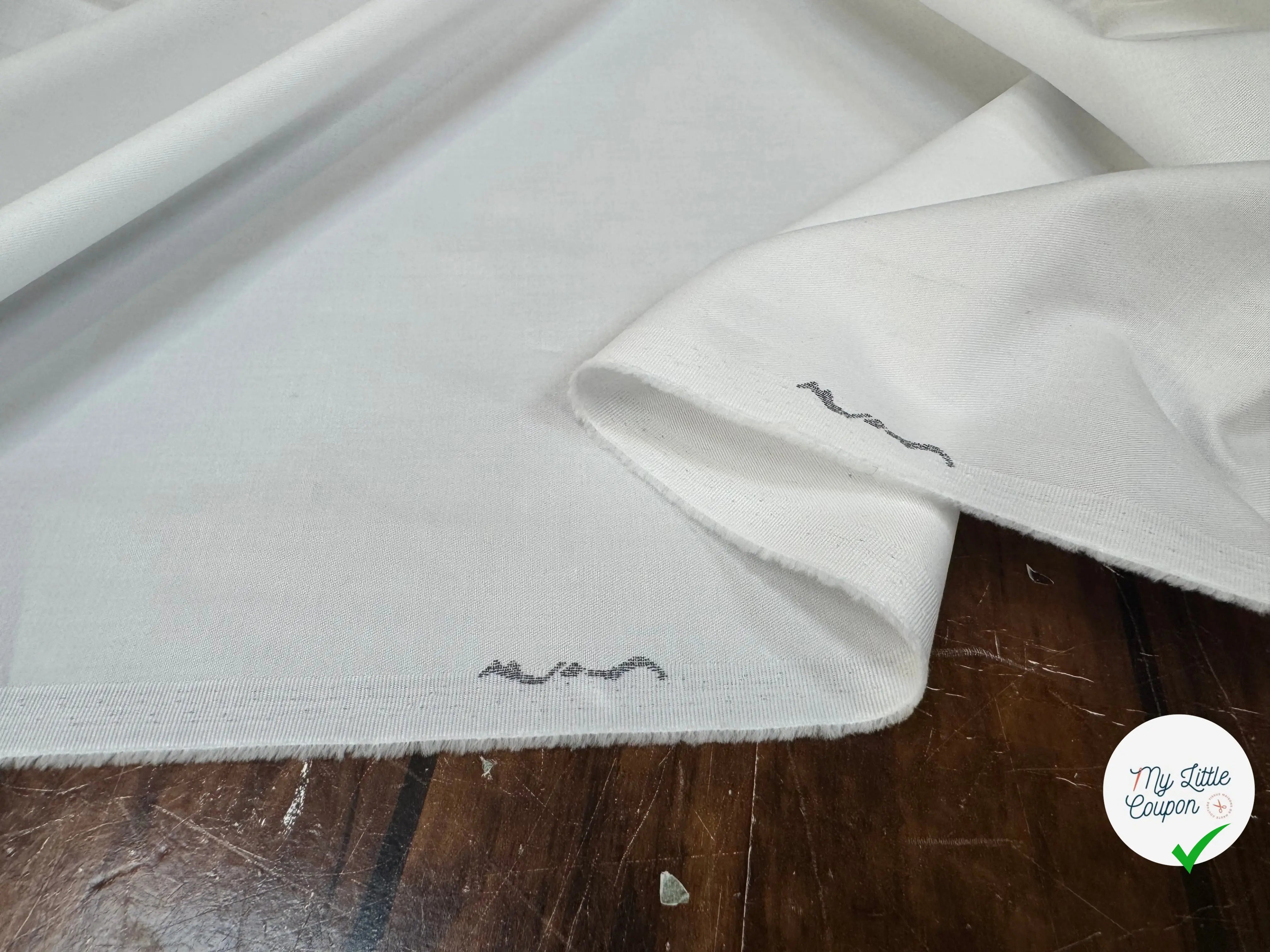 POPELINE DE COTON 100% COTON UNI BLANC - My Little Coupon