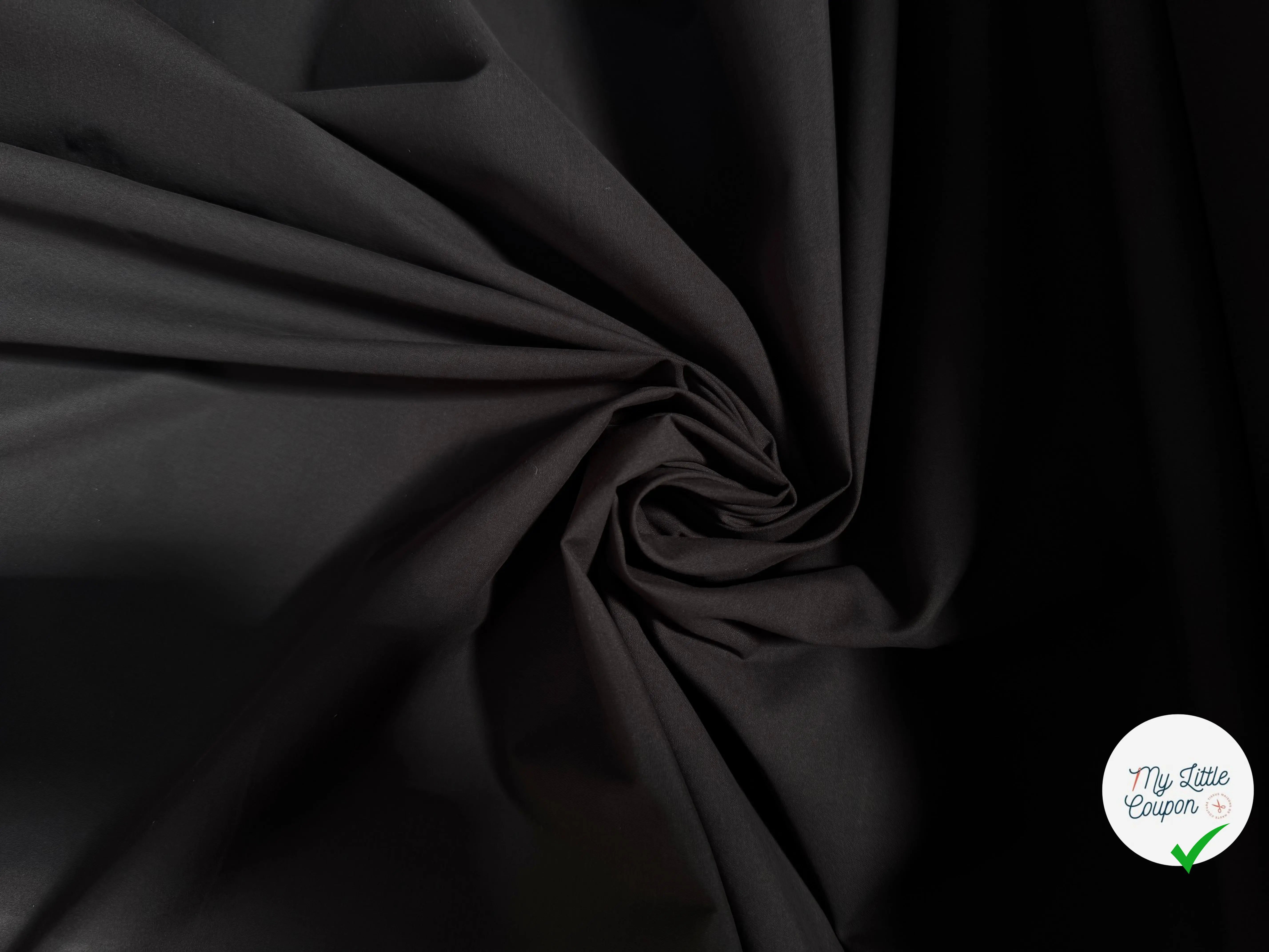 POPELINE DE COTON 100% COTON UNIE NOIRE - My Little Coupon