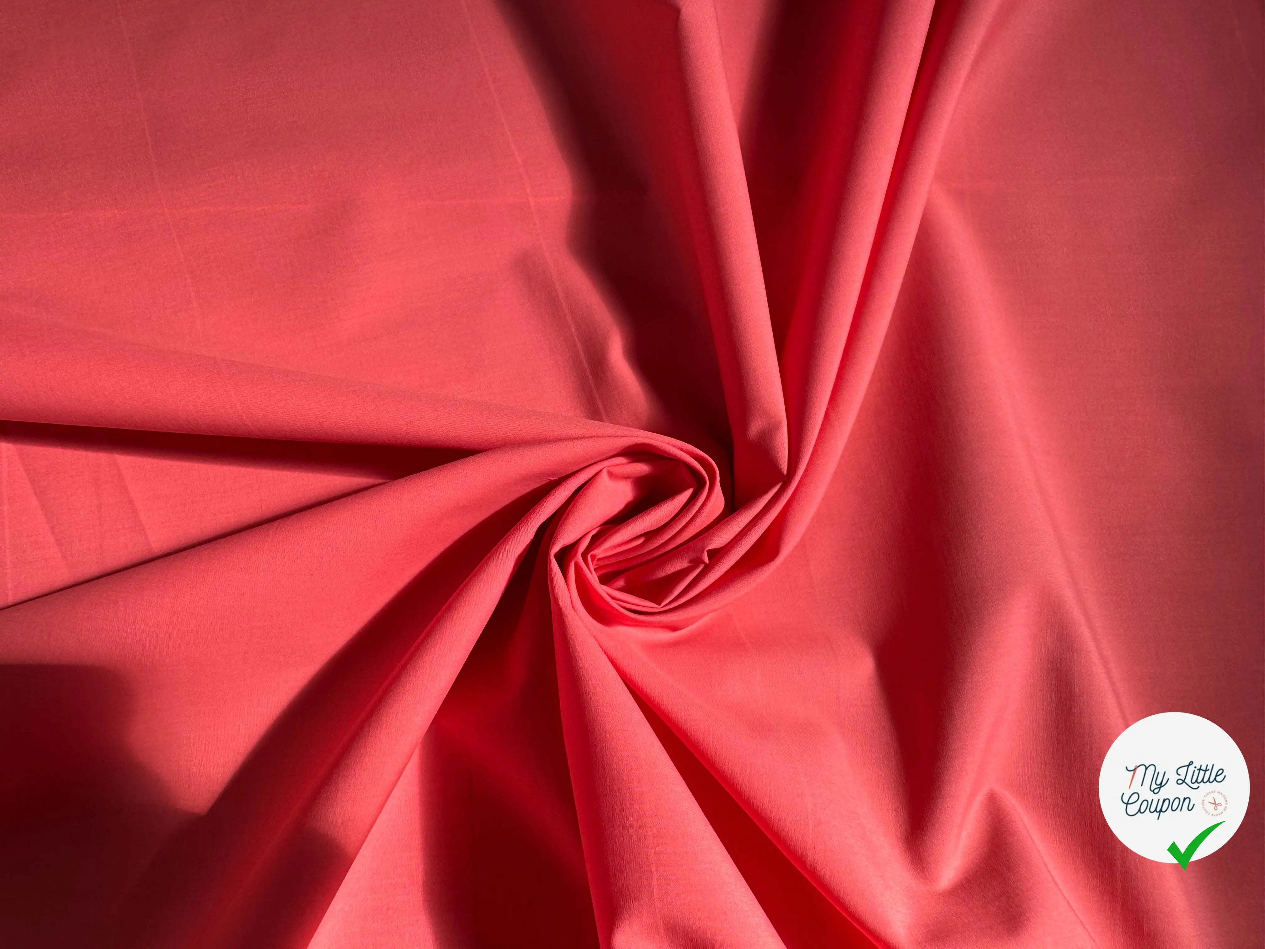 POPELINE DE COTON 100% COTON UNIE SAUMON - My Little Coupon