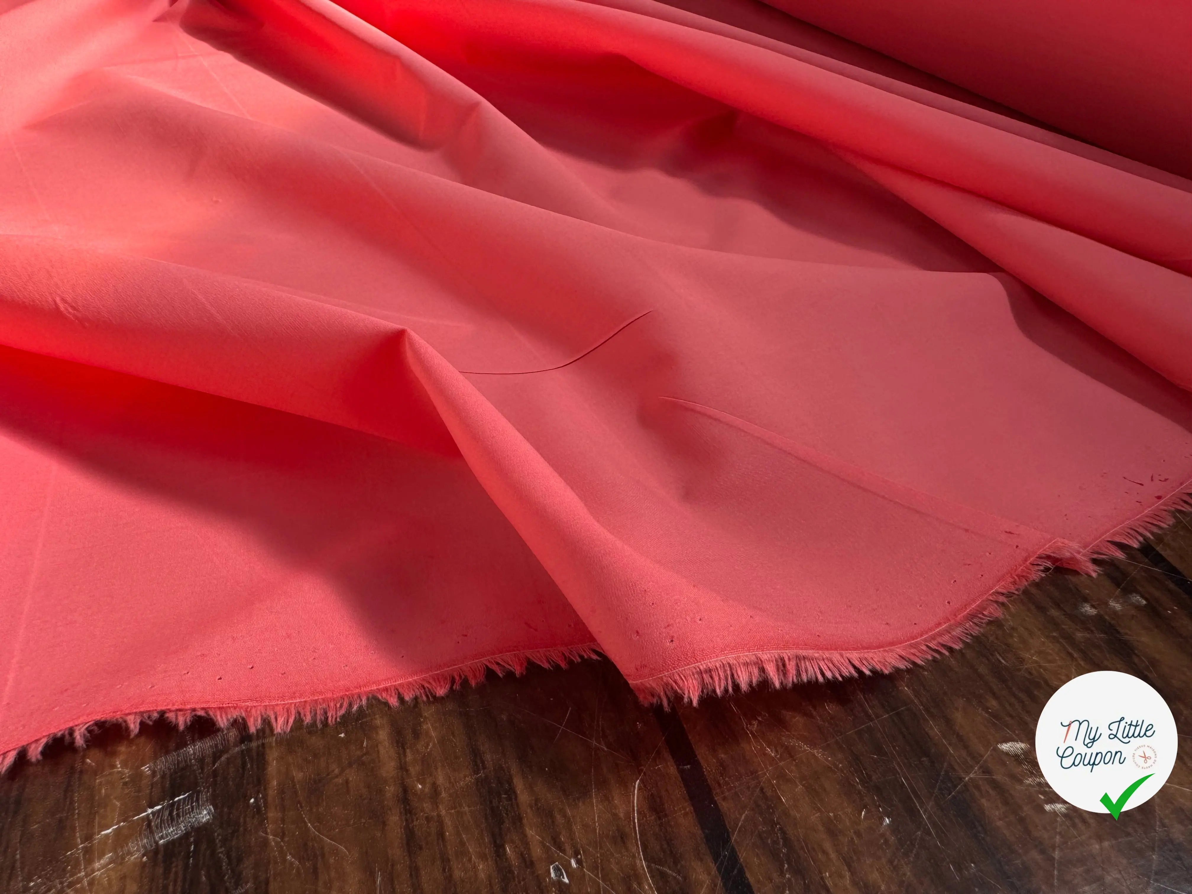 POPELINE DE COTON 100% COTON UNIE SAUMON - My Little Coupon