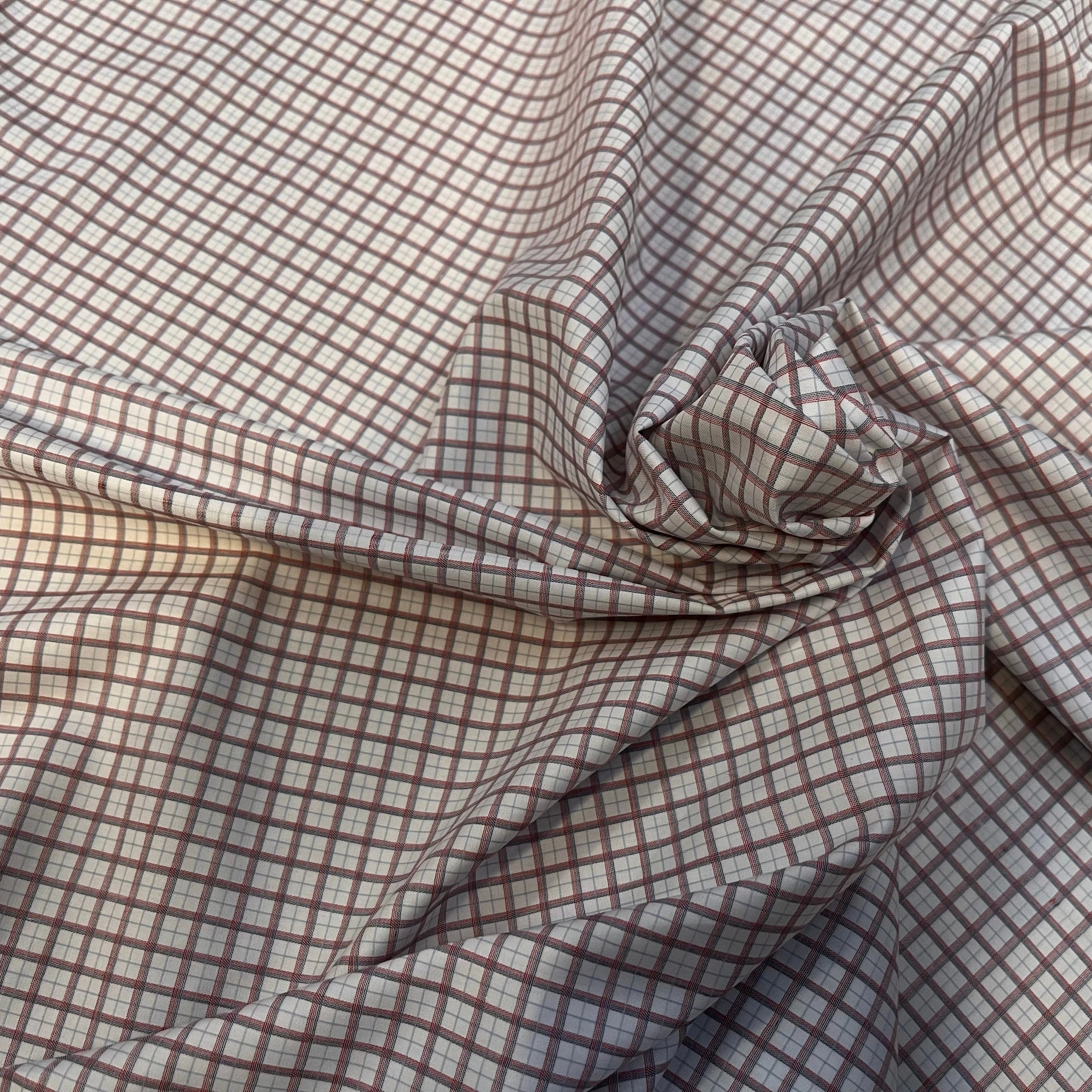 POPELINE DE COTON À CARREAUX BLEU ET ROUGE - My Little Coupon