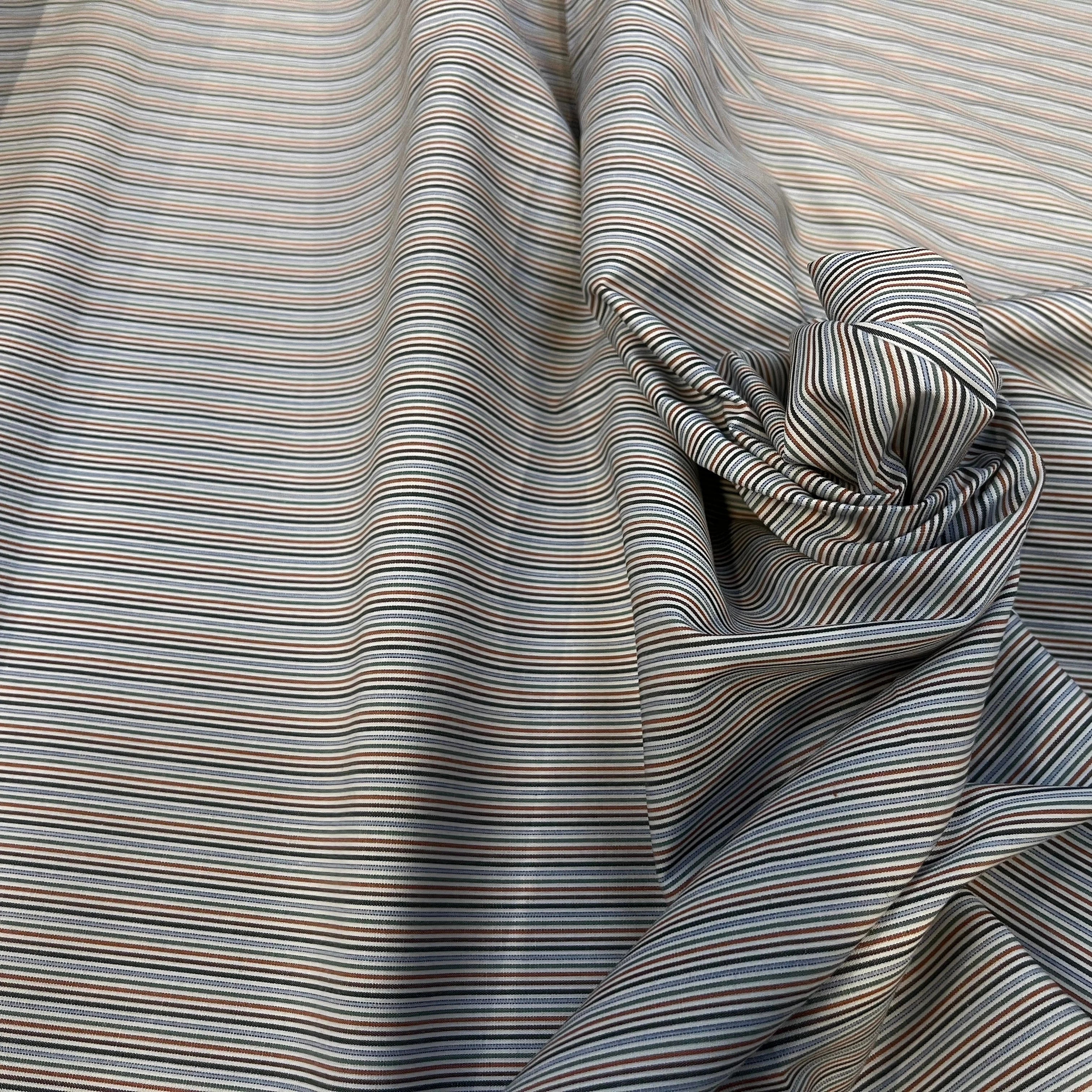 POPELINE DE COTON À MULTIPLES RAYURES PARALLÈLES À LA LISIÈRE - My Little Coupon