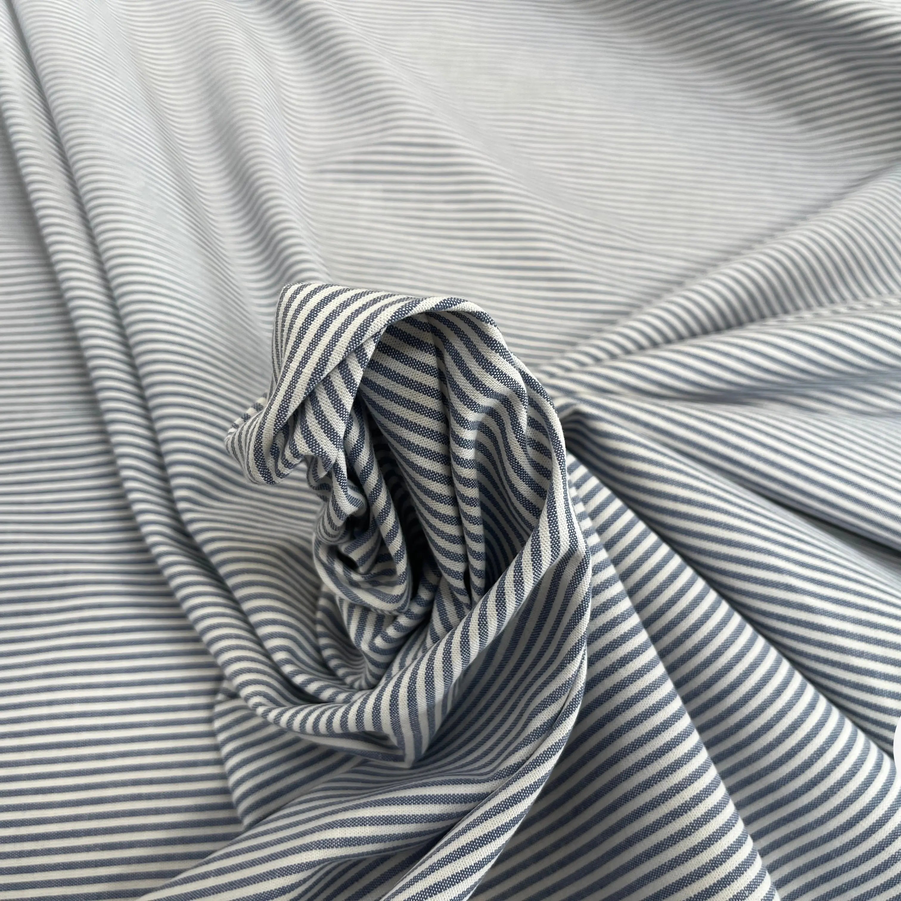 POPELINE DE COTON À RAYURE BLEU BLANC 100% COTON - My Little Coupon