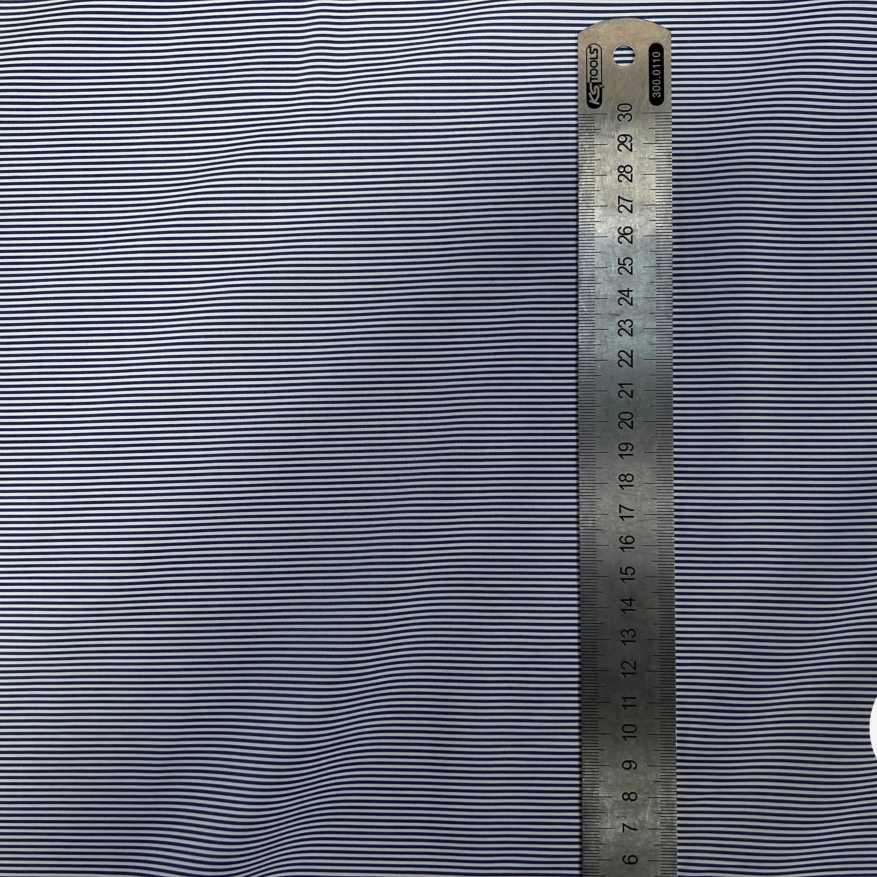 POPELINE DE COTON À RAYURE MARINE BLANC - My Little Coupon