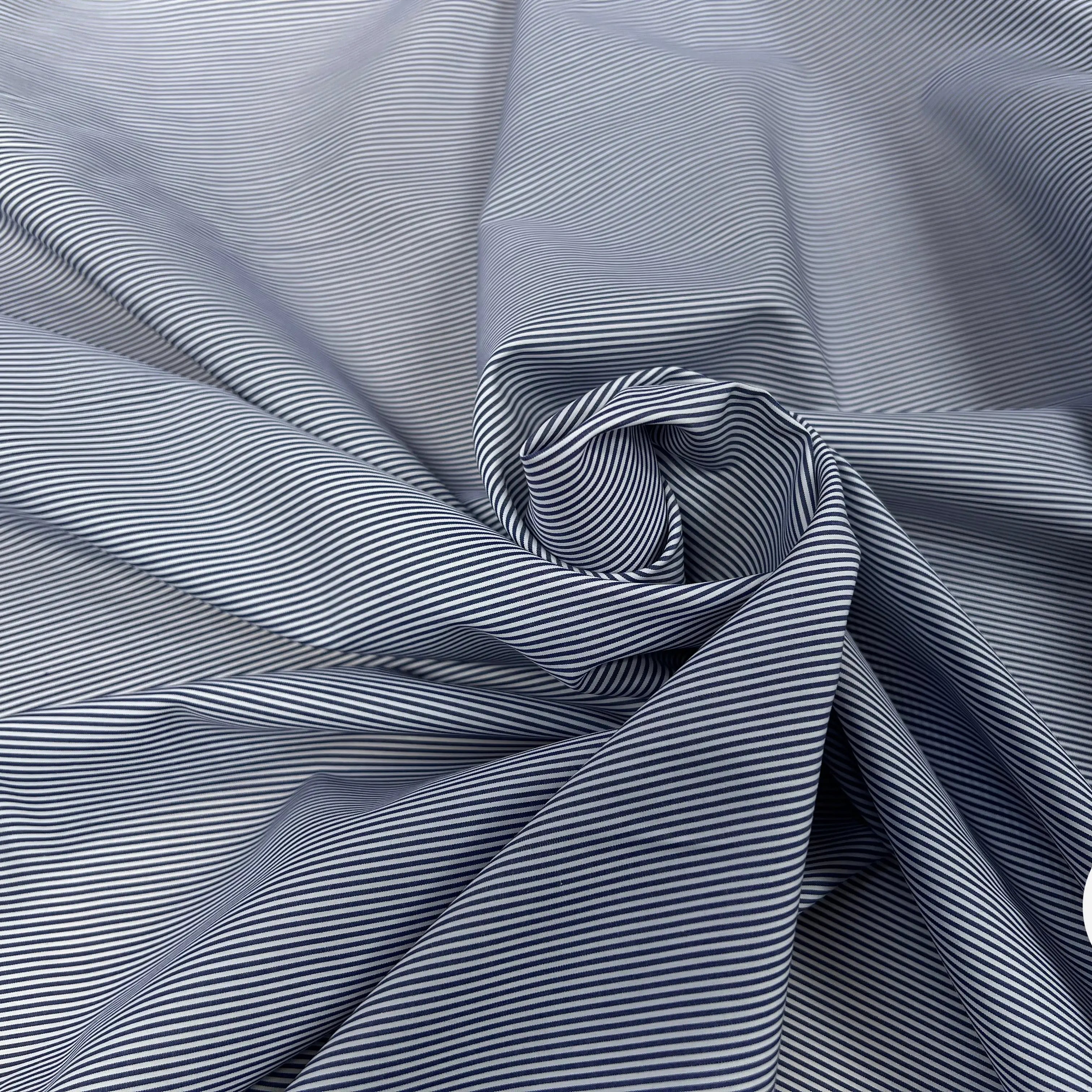 POPELINE DE COTON À RAYURE MARINE BLANC - My Little Coupon