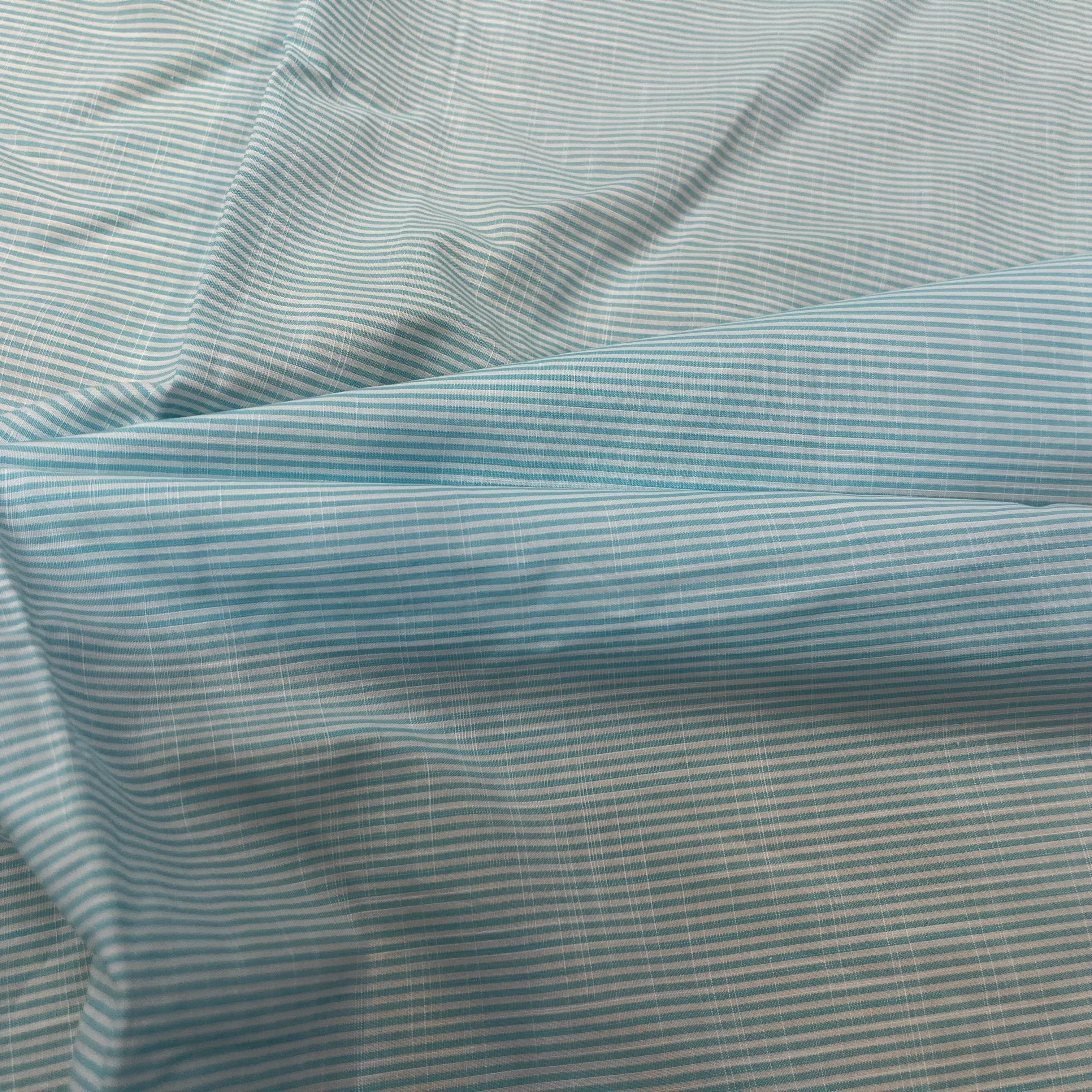 POPELINE DE COTON À RAYURES BLEU BLANC 146CM - My Little Coupon