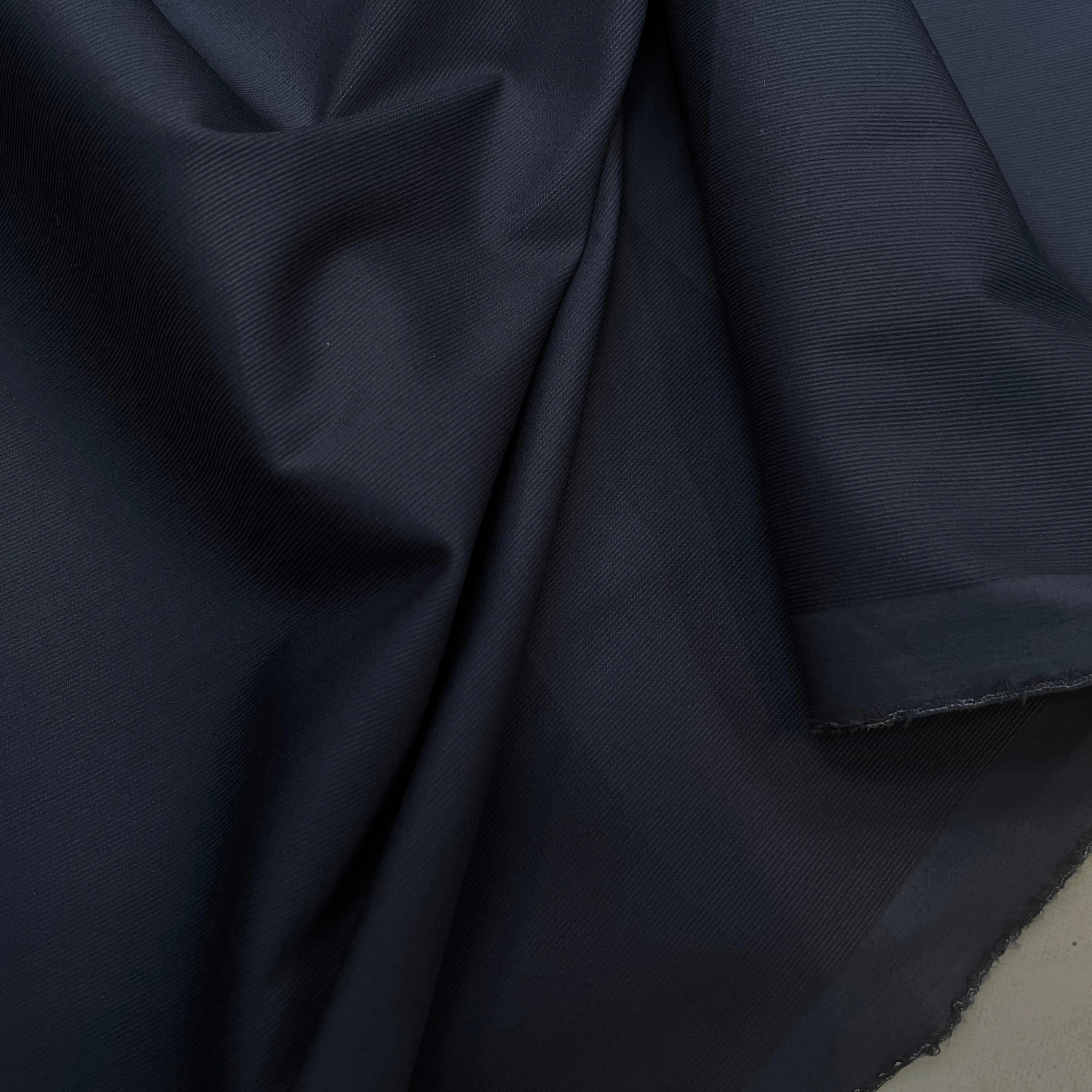 POPELINE DE COTON ALBINI MARINE FLUIDE FINE RAYURES - My Little Coupon