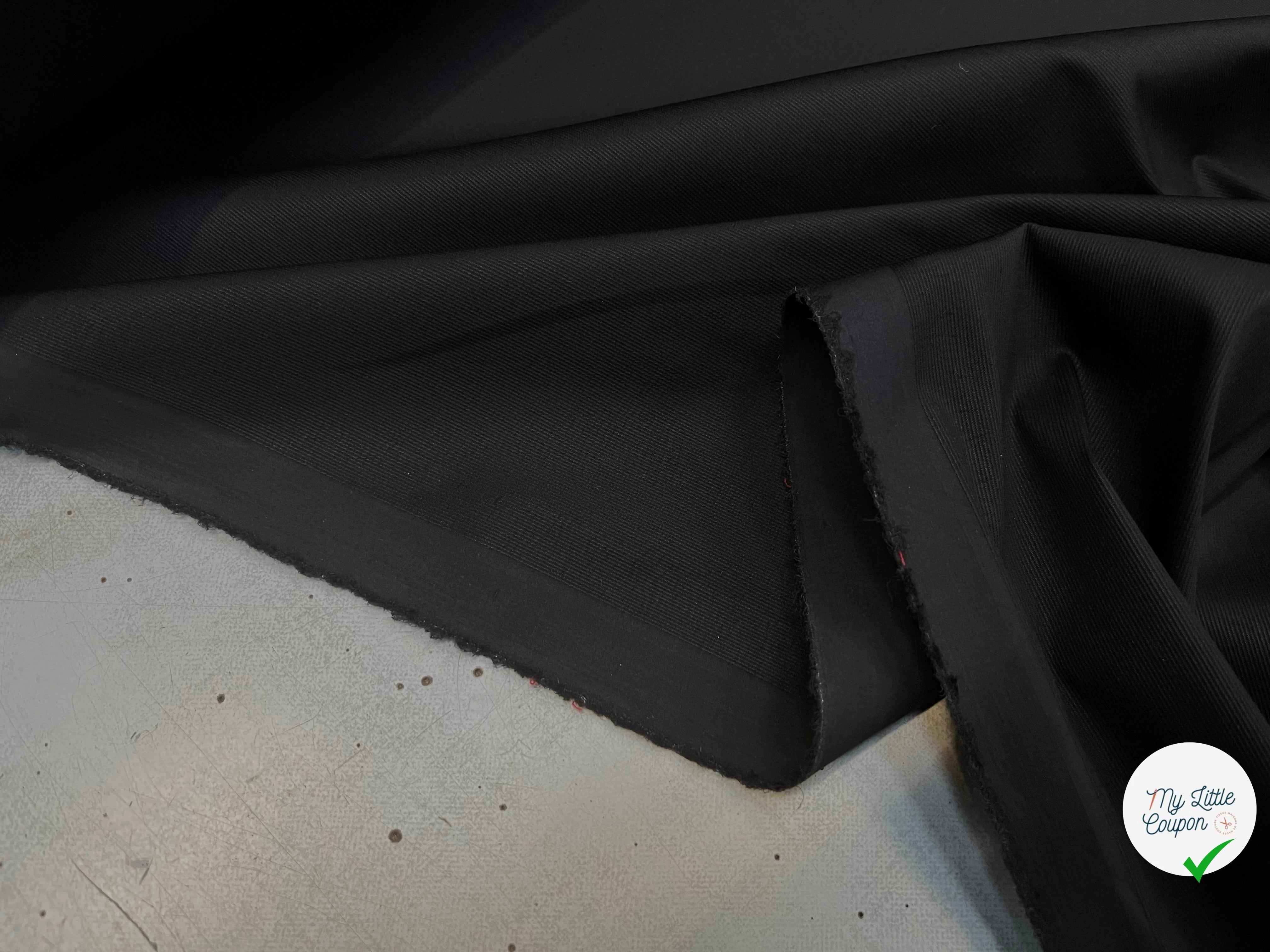 POPELINE DE COTON ALBINI NOIR FLUIDE FINE RAYURES - My Little Coupon