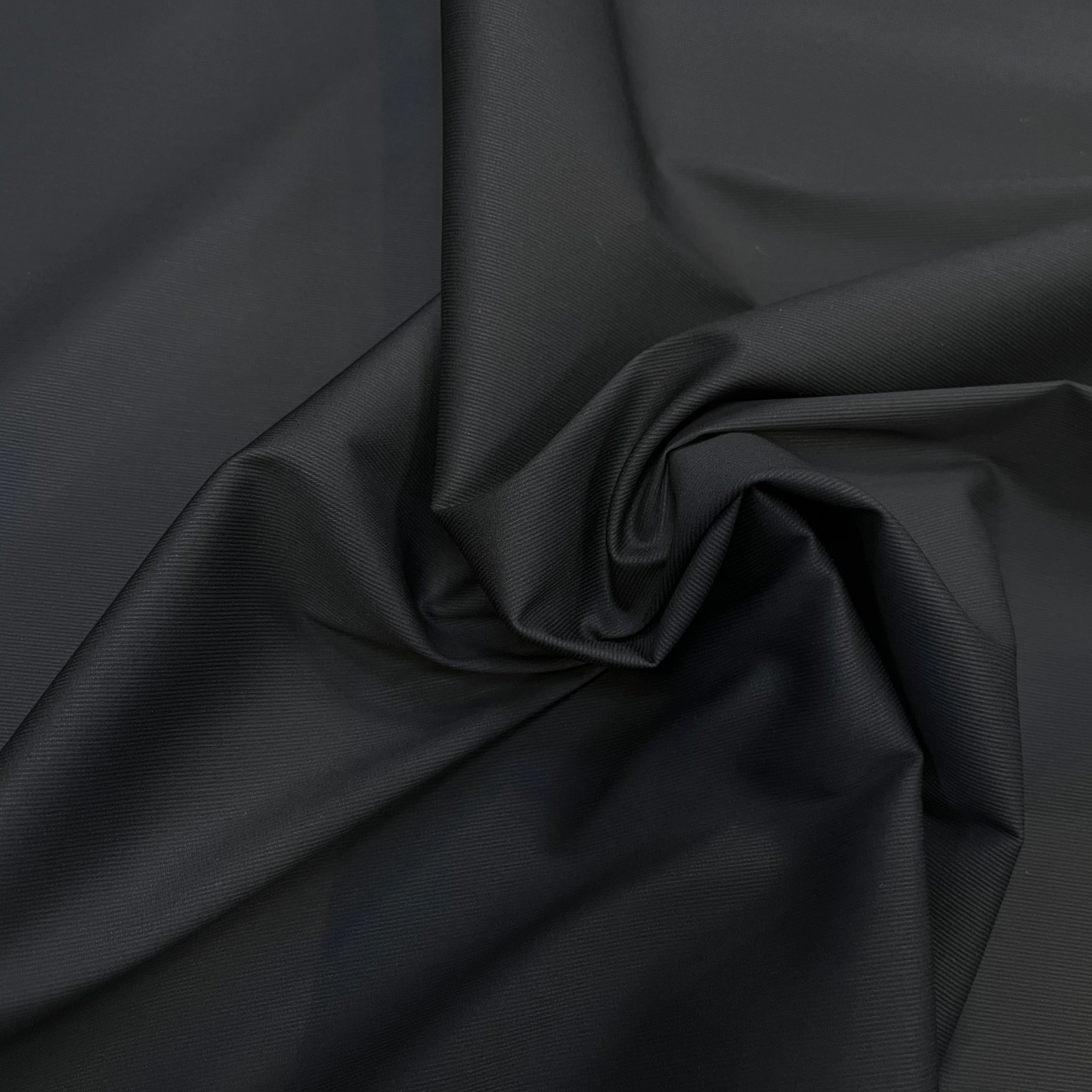 POPELINE DE COTON ALBINI NOIR FLUIDE FINE RAYURES - My Little Coupon