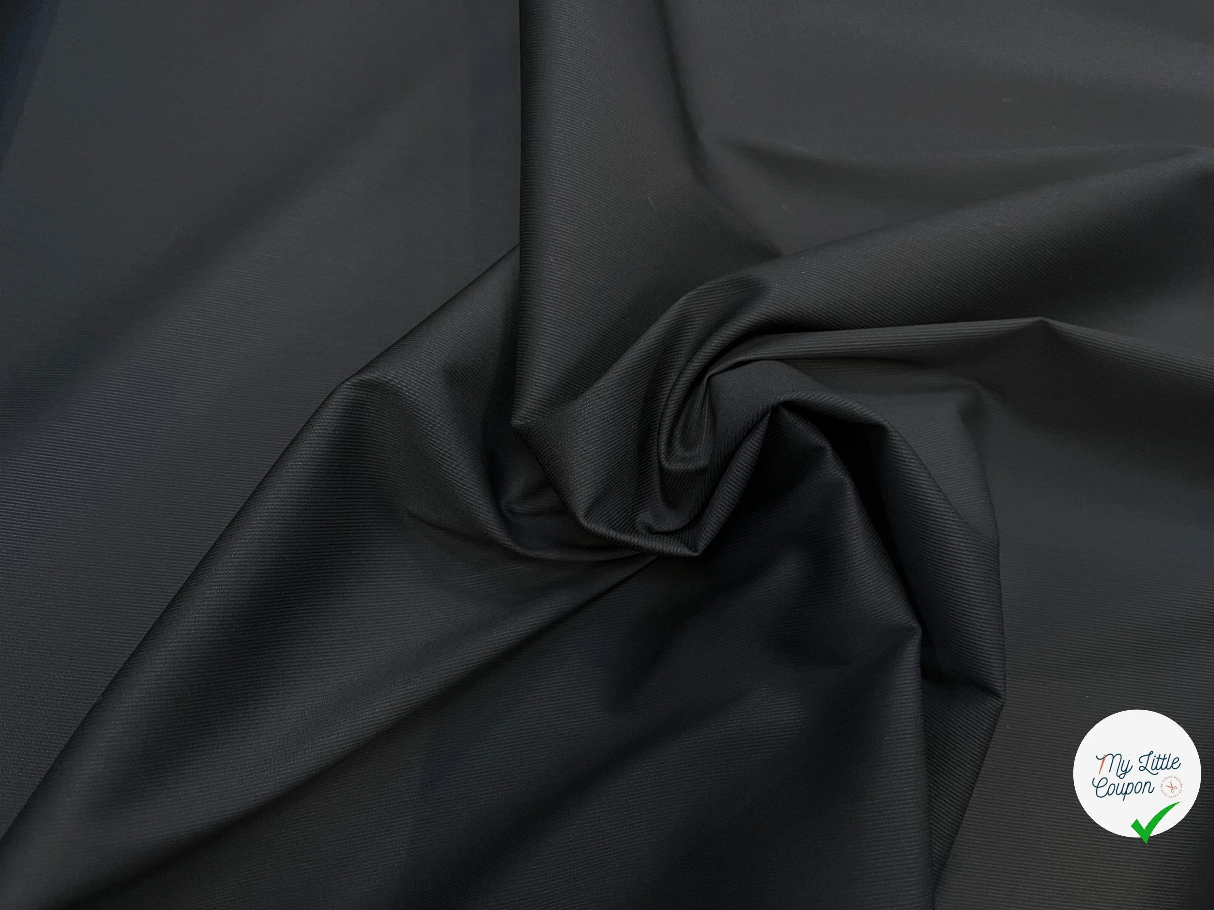 POPELINE DE COTON ALBINI NOIR FLUIDE FINE RAYURES - My Little Coupon