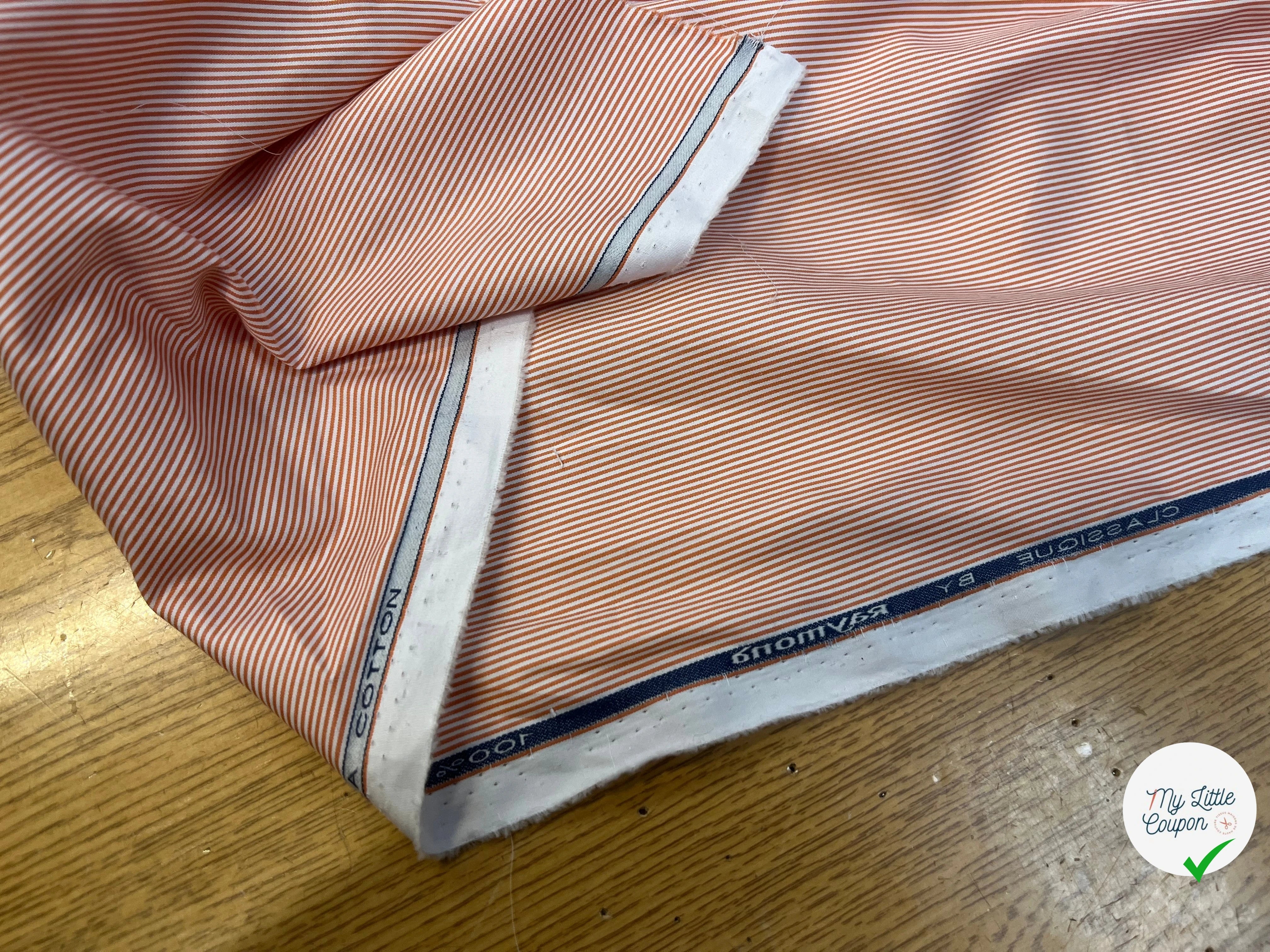 POPELINE DE COTON BICOLORE BLEU ET ORANGE BY RAYMOND - My Little Coupon