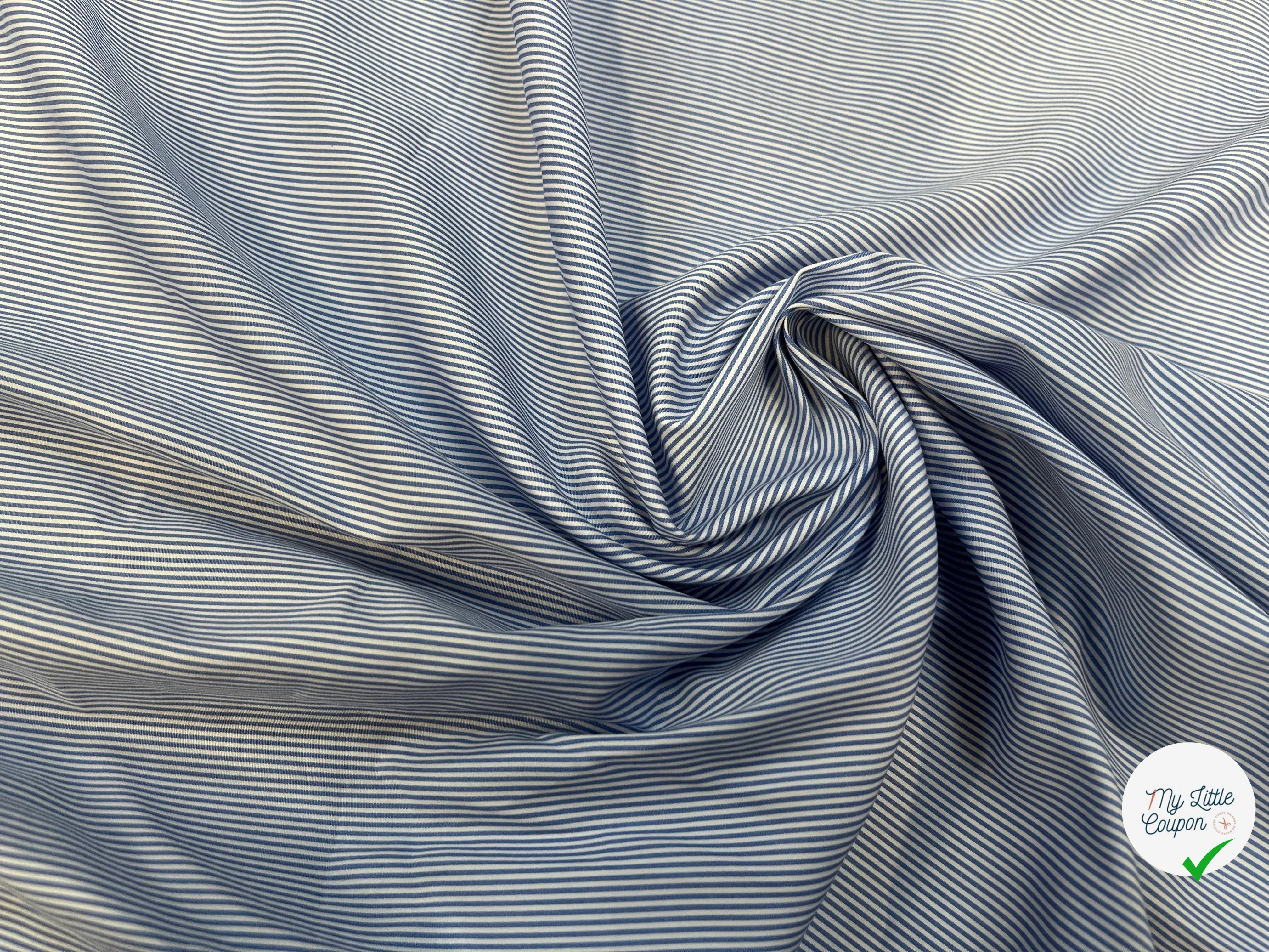 POPELINE DE COTON BICOLORE BLEU ET ORANGE BY RAYMOND - My Little Coupon