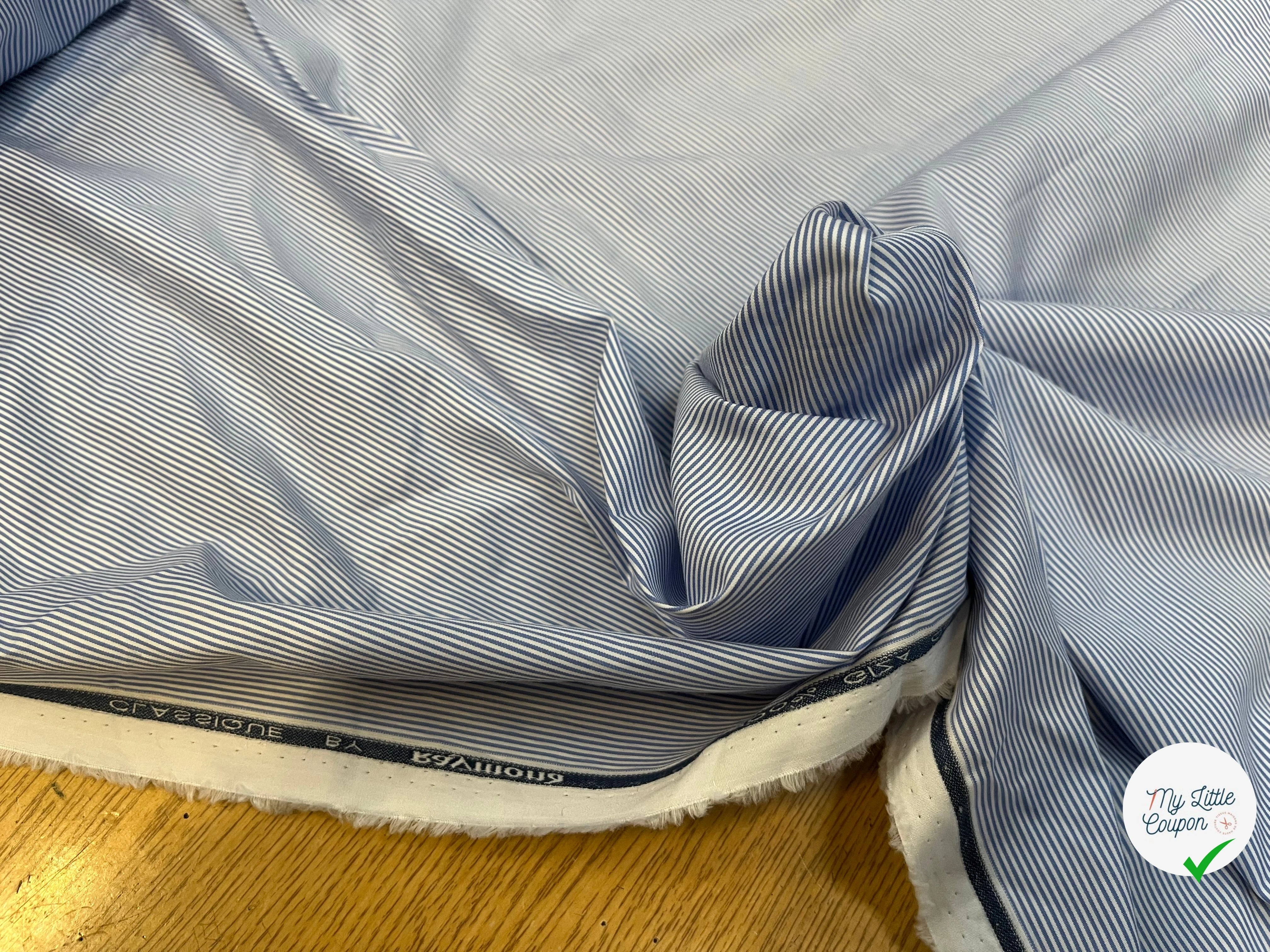 POPELINE DE COTON BICOLORE BLEU ET ORANGE BY RAYMOND - My Little Coupon