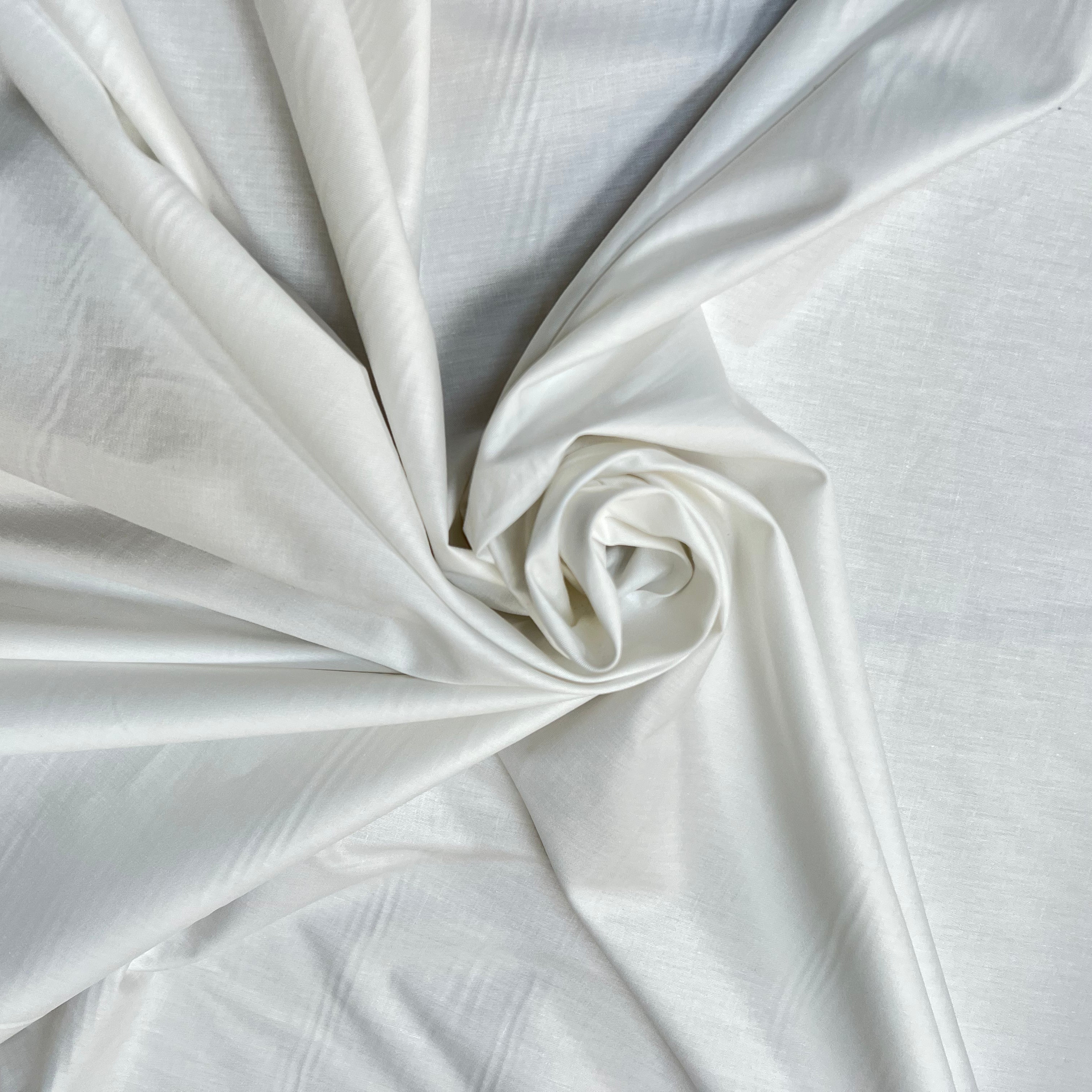 POPELINE DE COTON BLANC CASSÉ - My Little Coupon