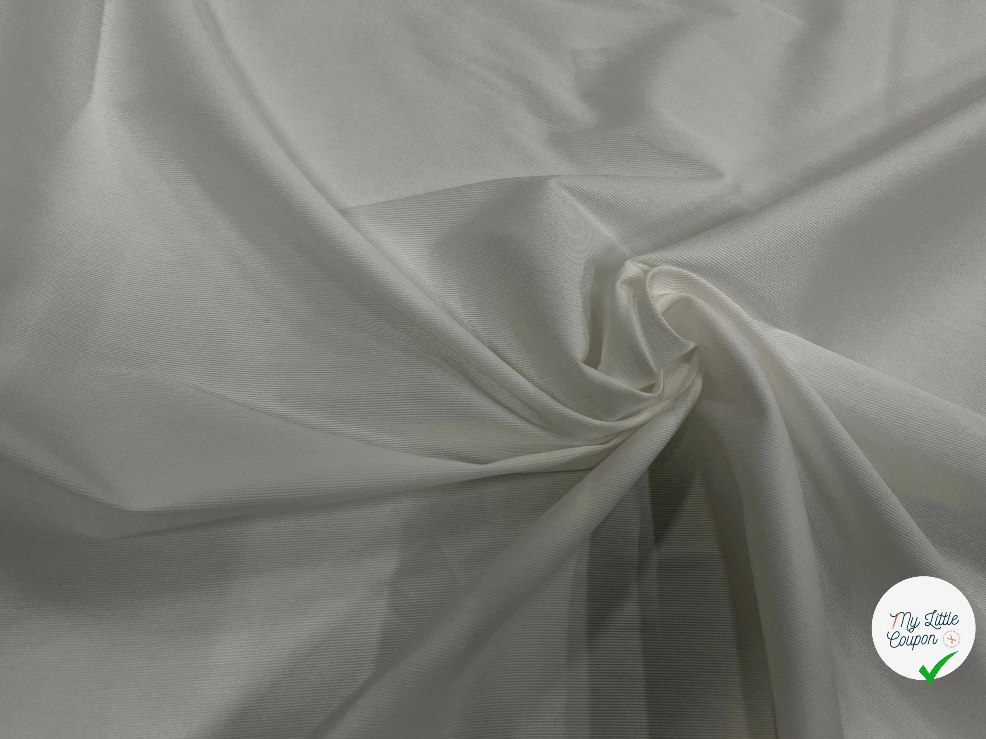 POPELINE DE COTON BLANCE AVEC DE FINES RAYURES 150CM - My Little Coupon