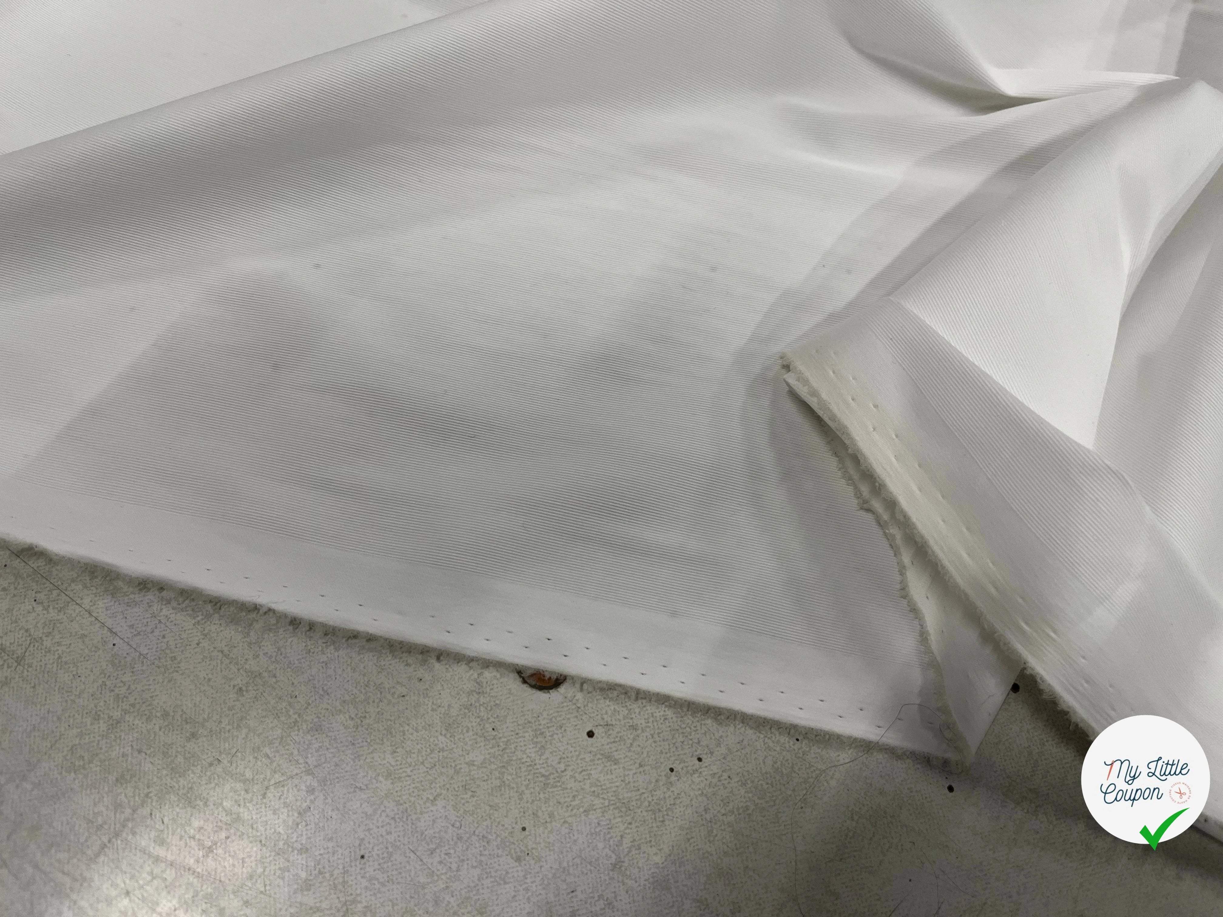 POPELINE DE COTON BLANCE AVEC DE FINES RAYURES 150CM - My Little Coupon