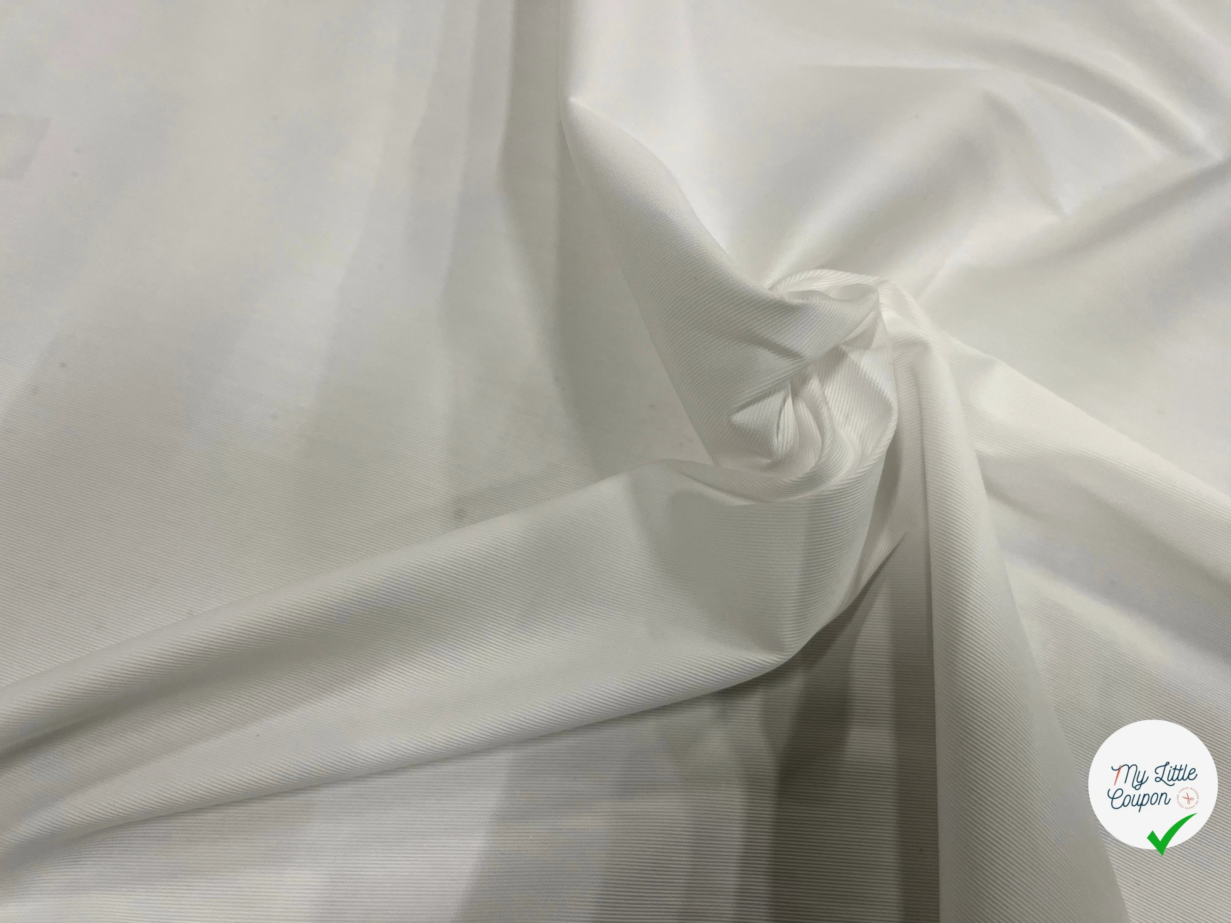 POPELINE DE COTON BLANCE AVEC DE FINES RAYURES 150CM - My Little Coupon