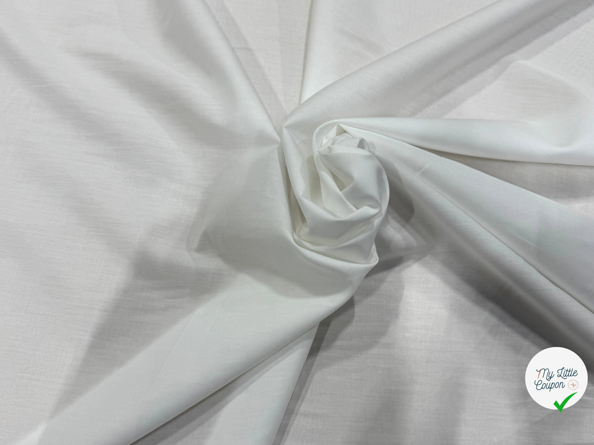 POPELINE DE COTON BLANCHE QUALITÉ COUTURE - My Little Coupon