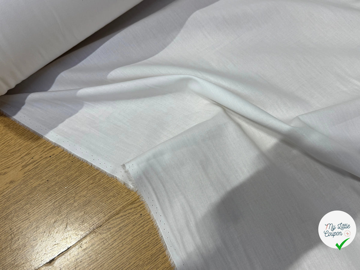 POPELINE DE COTON BLANCHE QUALITÉ COUTURE - My Little Coupon
