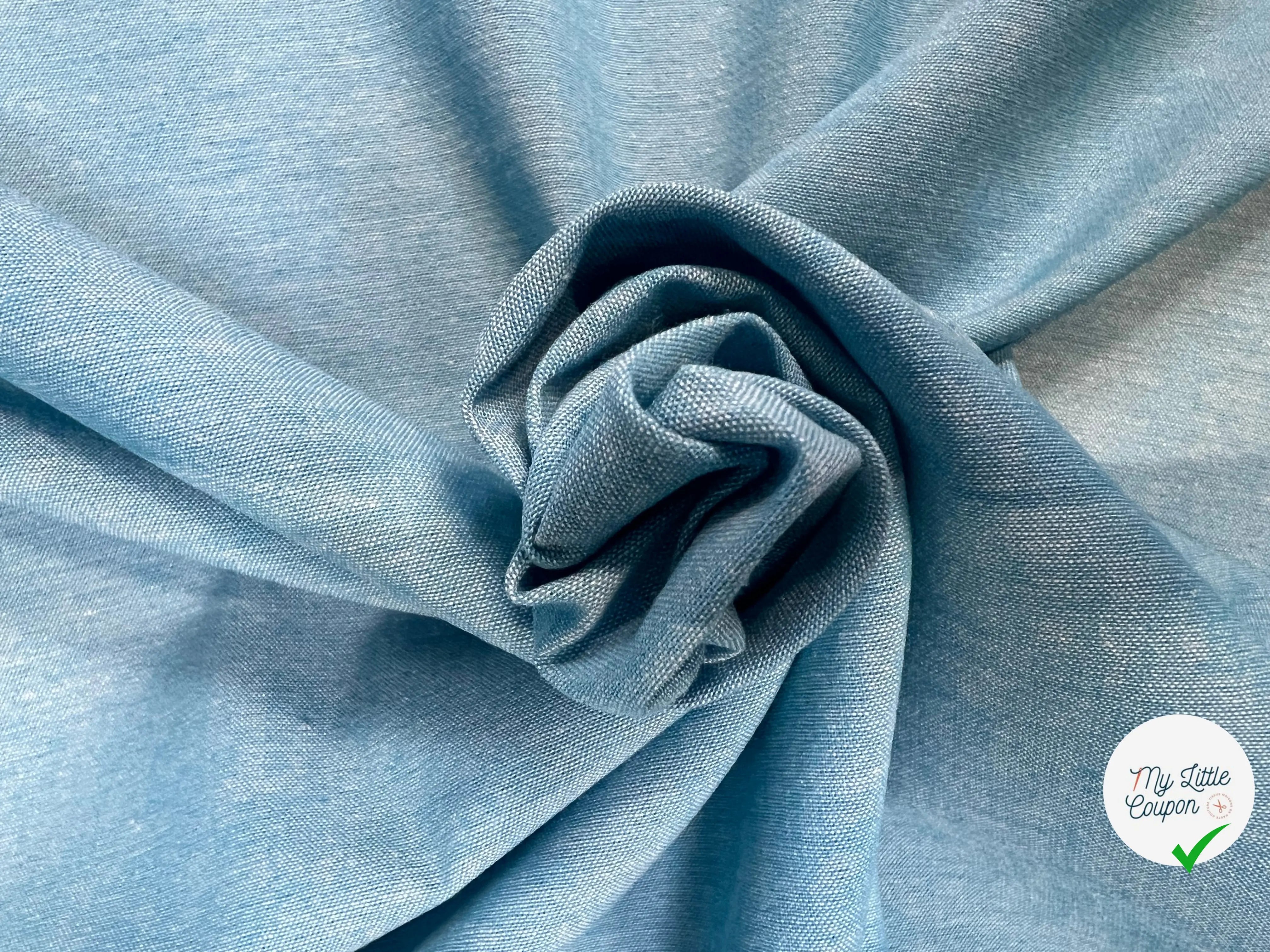 POPELINE DE COTON BLEU CANCLINI - My Little Coupon