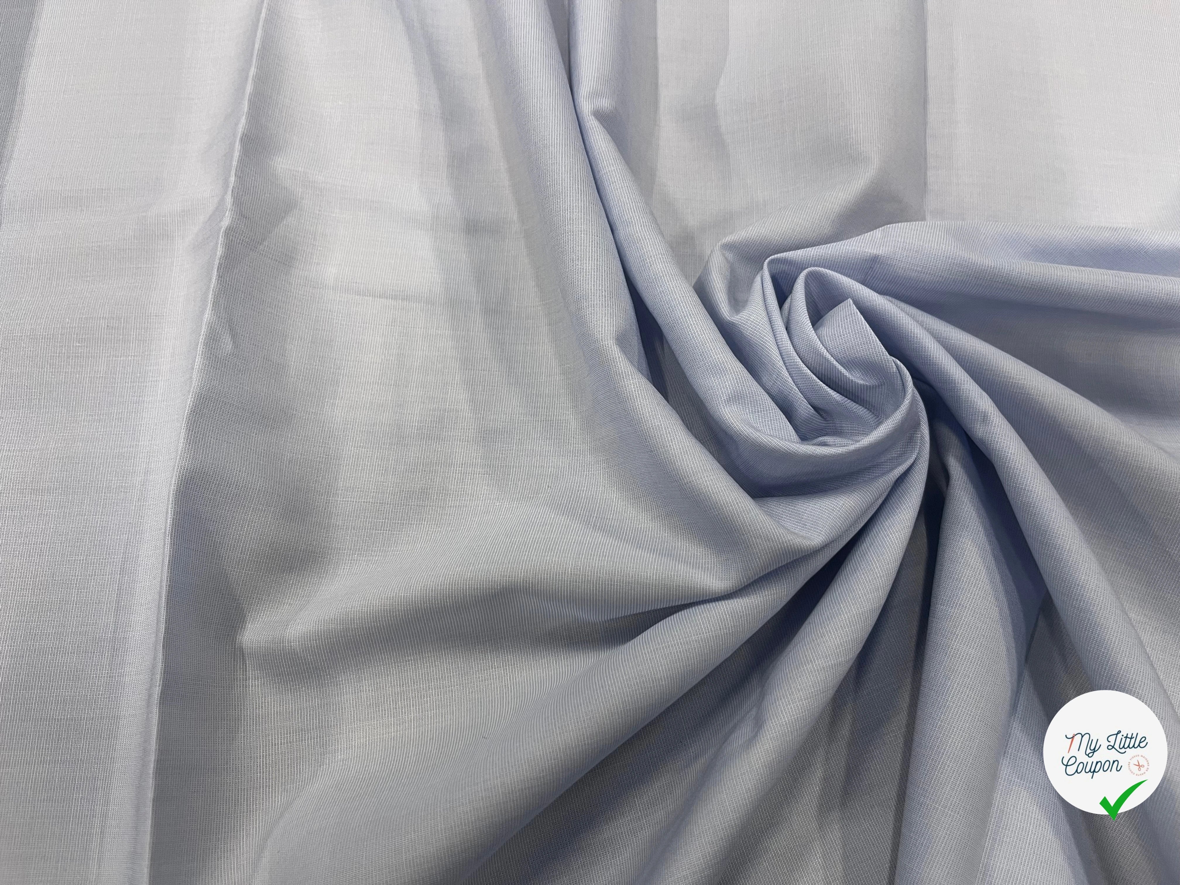 POPELINE DE COTON BLEU CIEL FLUIDE 145CM - My Little Coupon