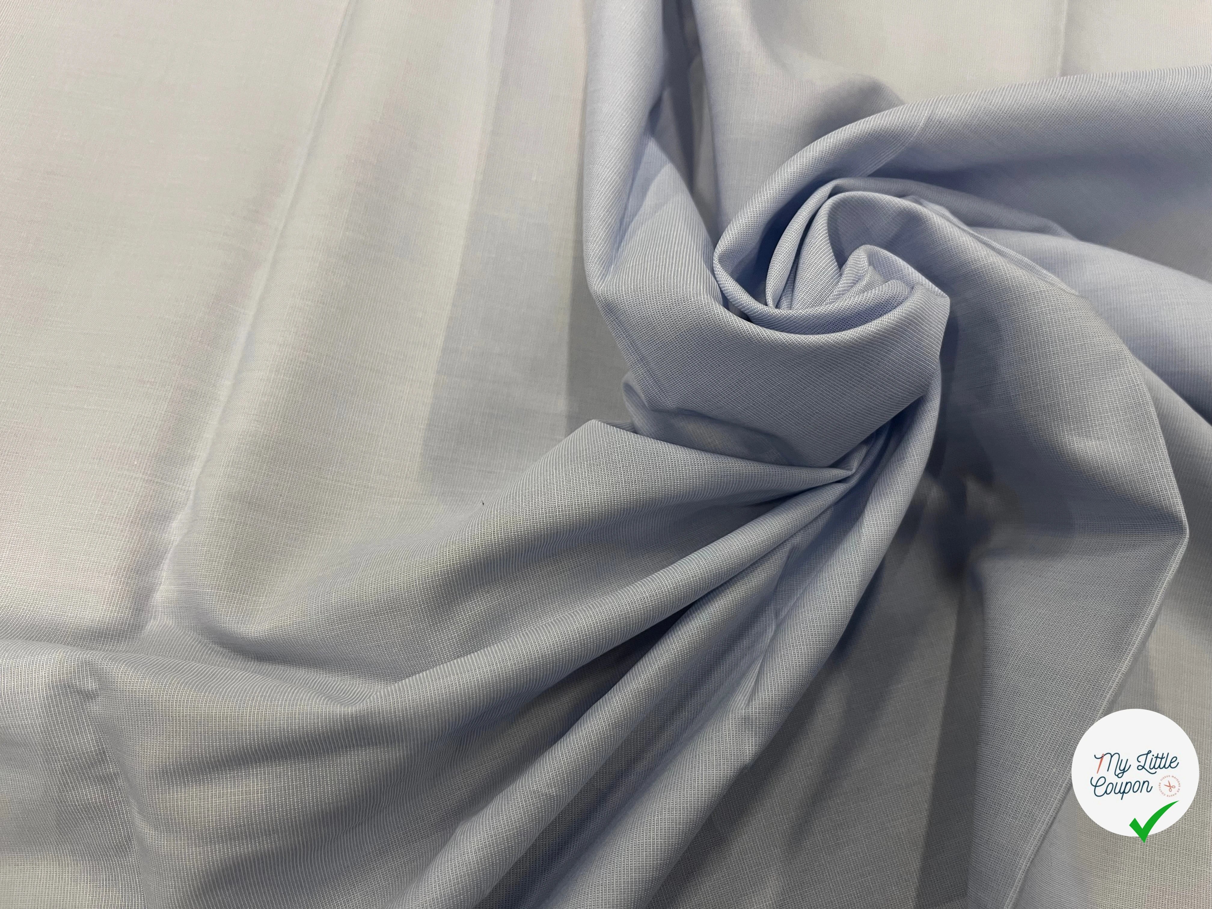 POPELINE DE COTON BLEU CIEL FLUIDE 145CM - My Little Coupon