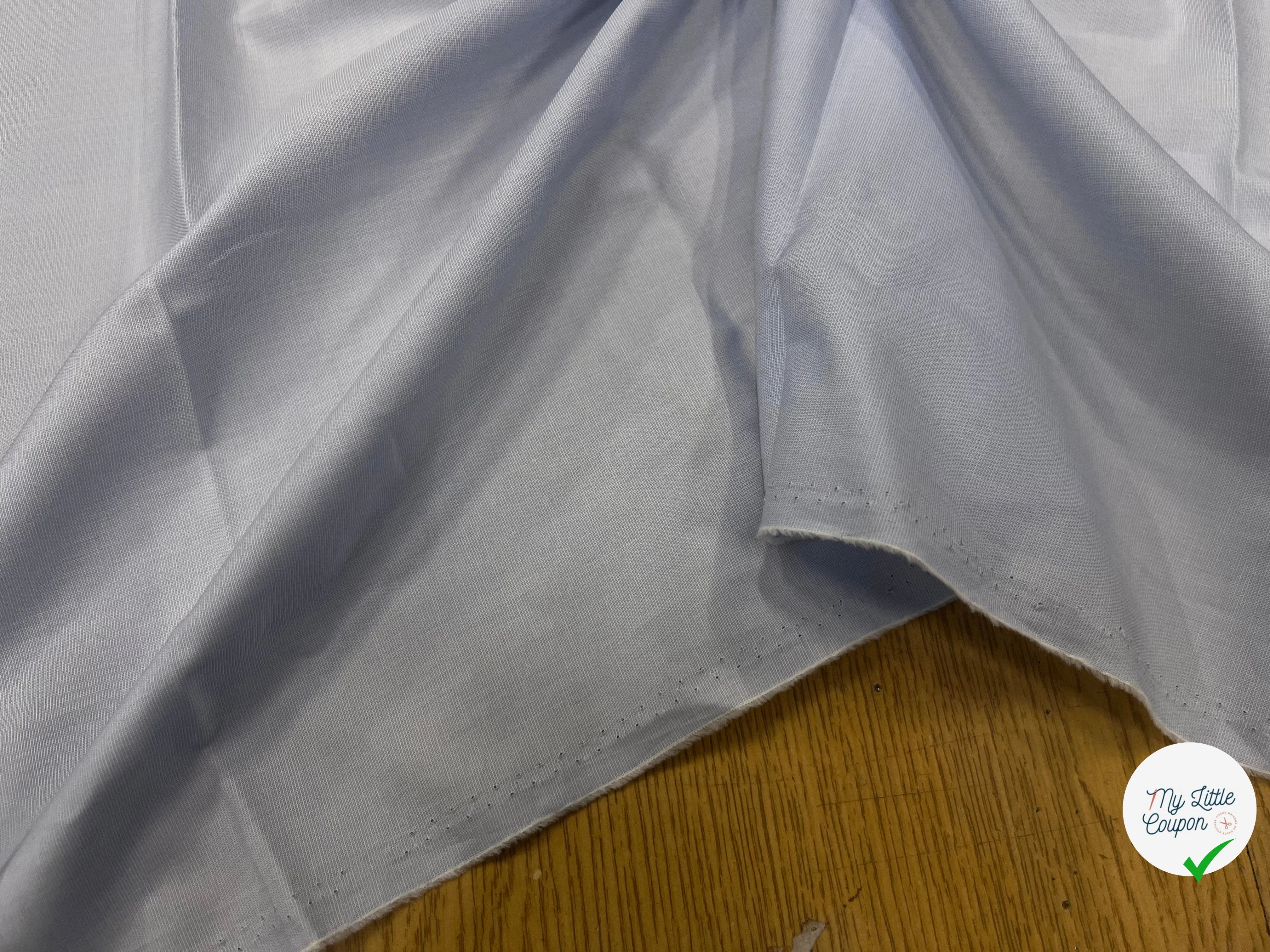 POPELINE DE COTON BLEU CIEL FLUIDE 145CM - My Little Coupon