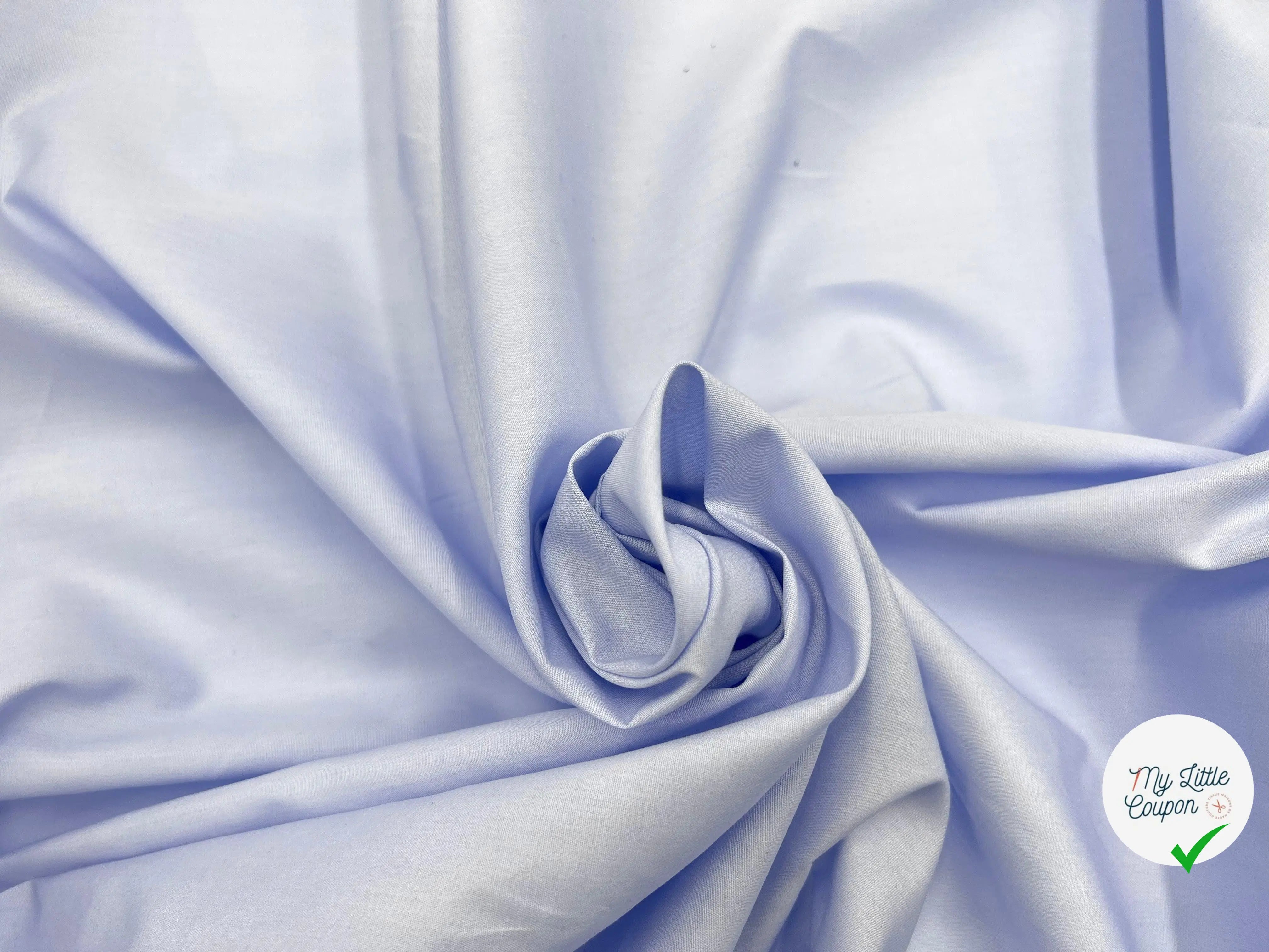 POPELINE DE COTON BLEU CIEL - My Little Coupon - tissu - coudre